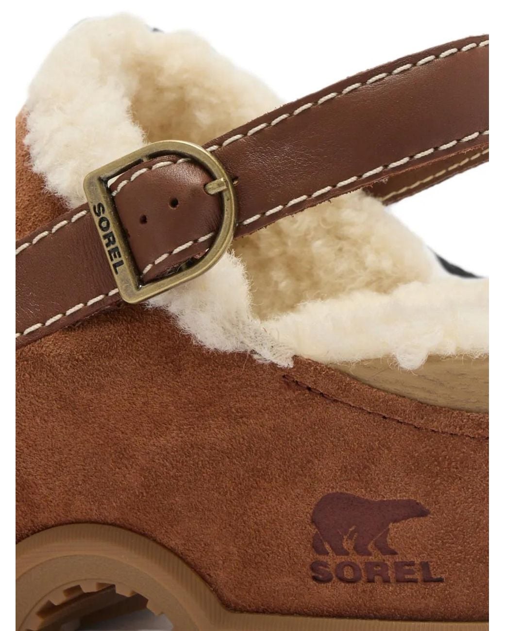 Sorel Brown Roam'N Clog Cozy Suede Heeled Mules