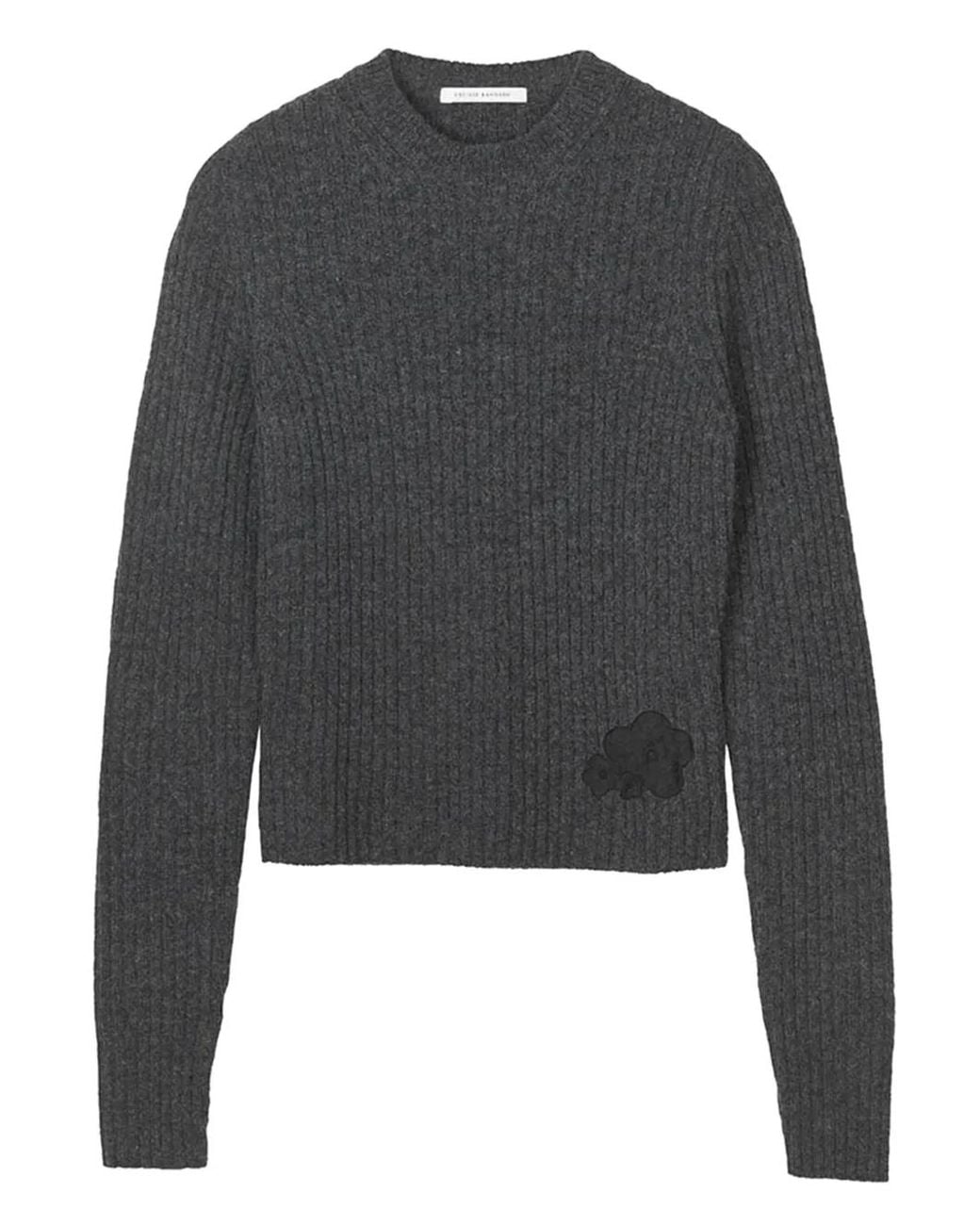 CECILIE BAHNSEN Gray Blas Nordic Rib Sweater