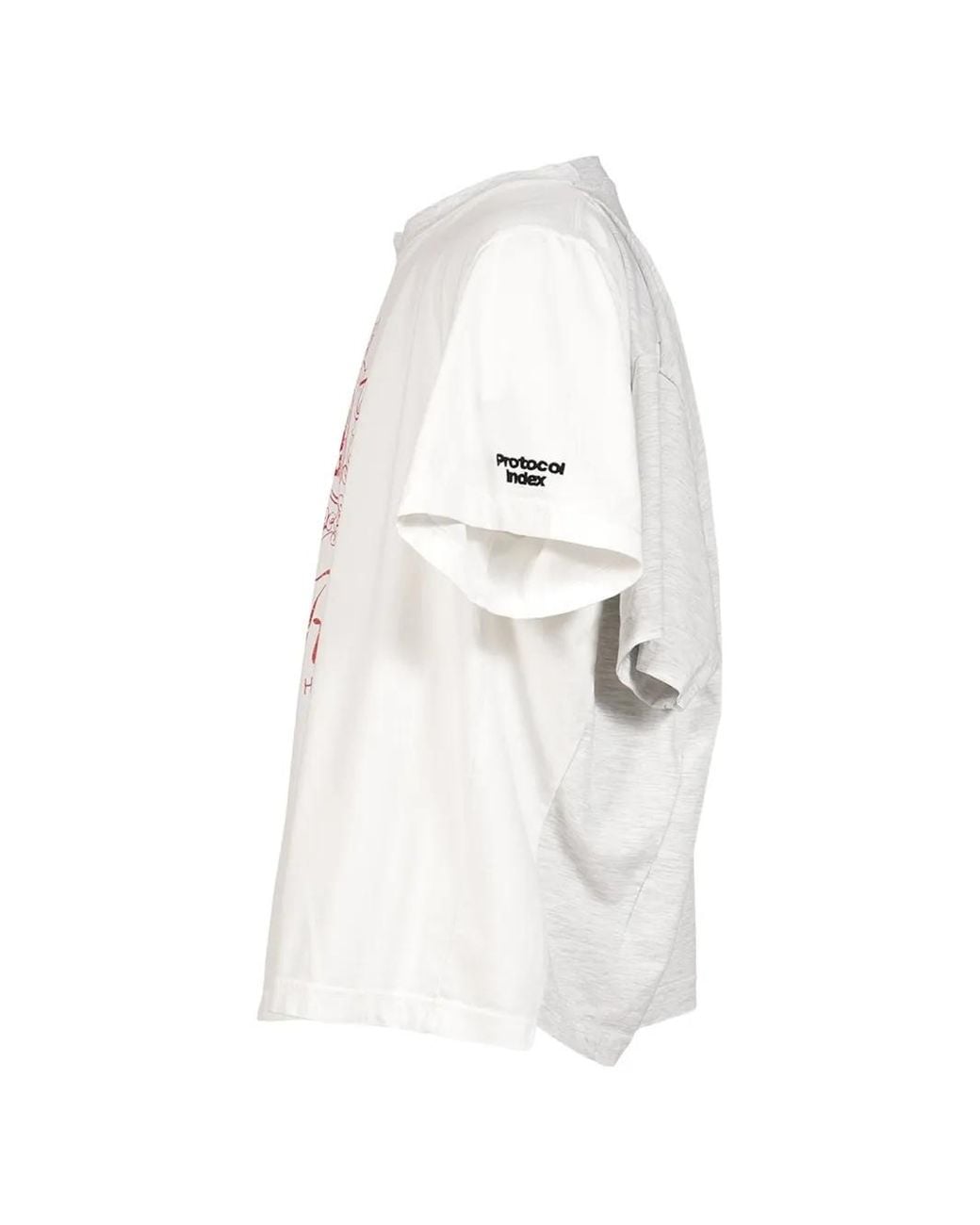 Protocol Index White Layered-Sleeve T-Shirt for men