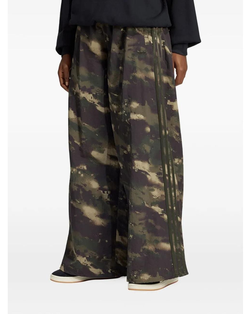 Adidas Black Adilenium Camouflage-Print Track Pants