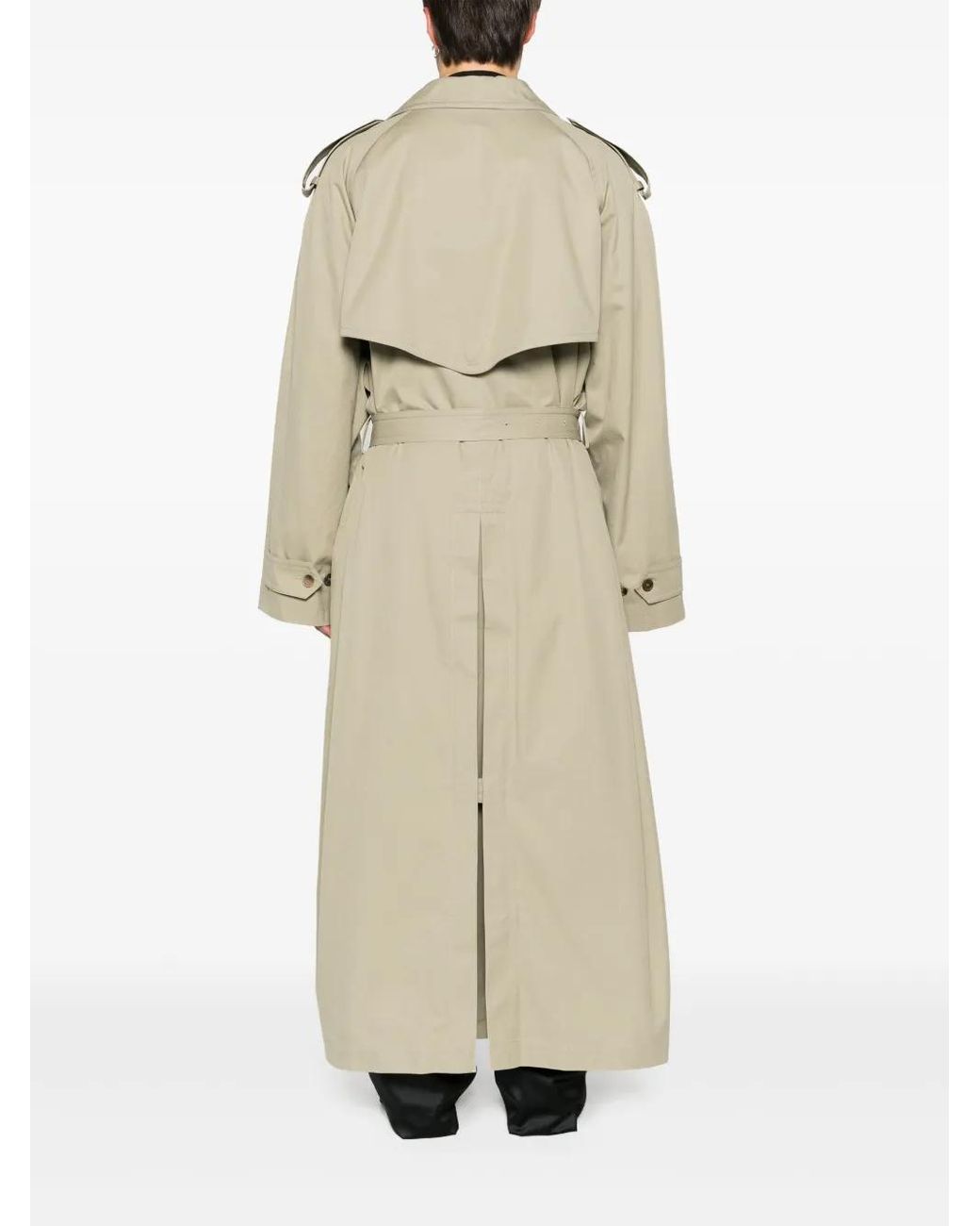 Balenciaga Natural Belted Maxi Trench Coat