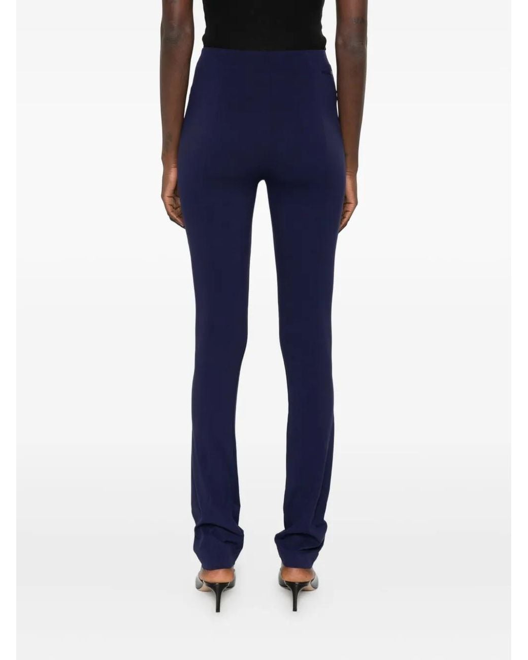 Patrizia Pepe Blue Side-Slit Trousers