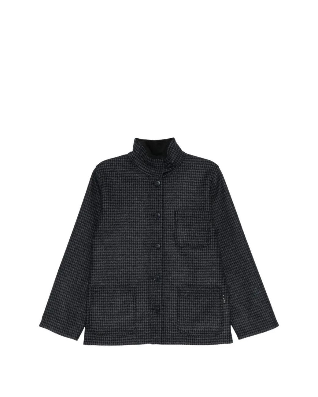 agnès b. Houndstooth-Pattern Jacket in Black | Lyst