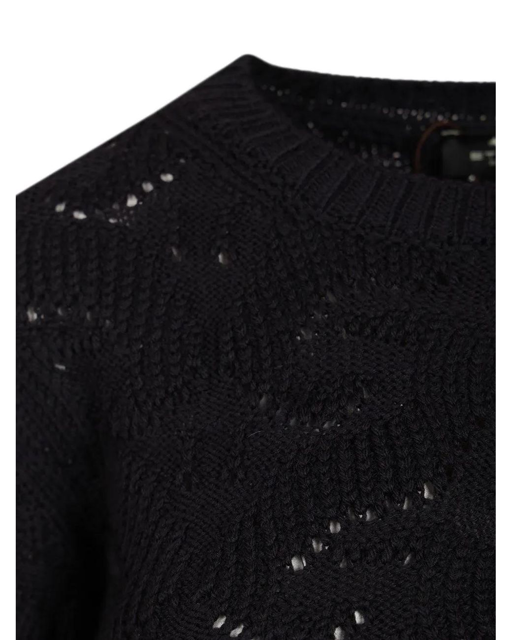 Etro Black Wool-Blend Sweater With Paisley Detailing