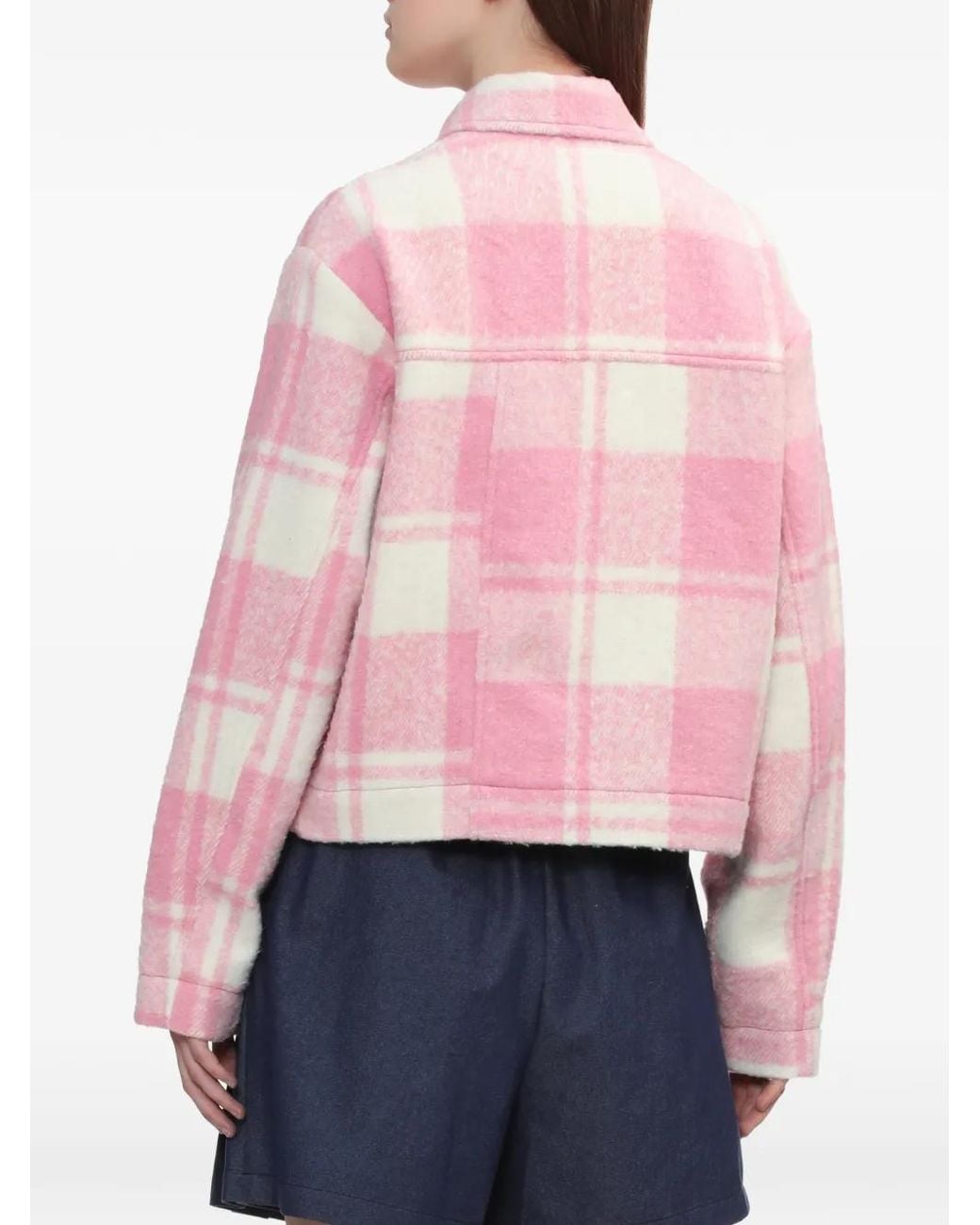 A Bathing Ape Pink Apee Check Zip Jacket