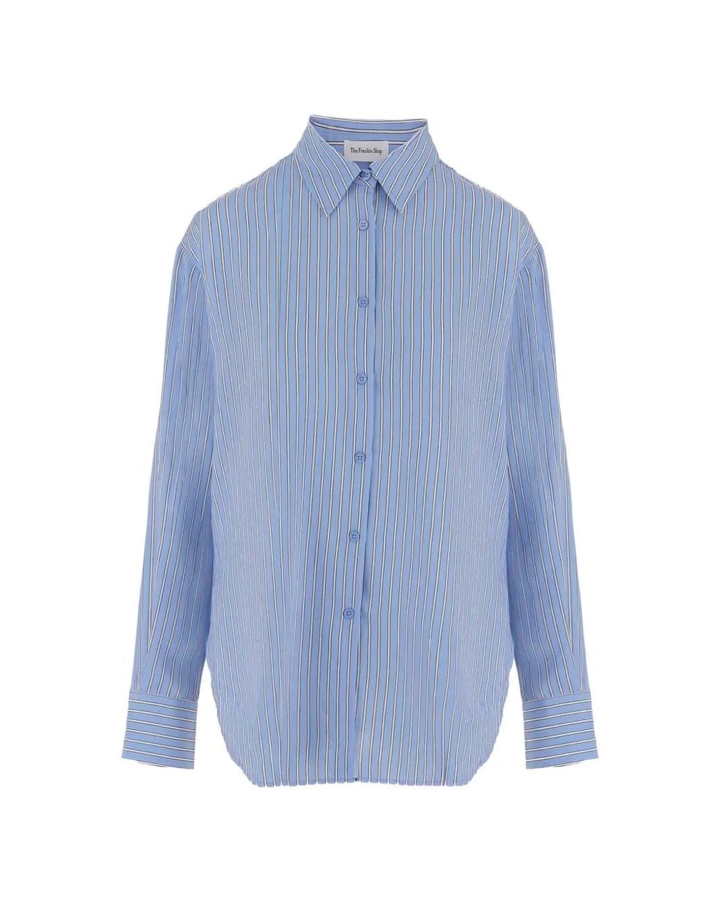 Frankie Shop Blue Peri Striped Long-Sleeve Shirt