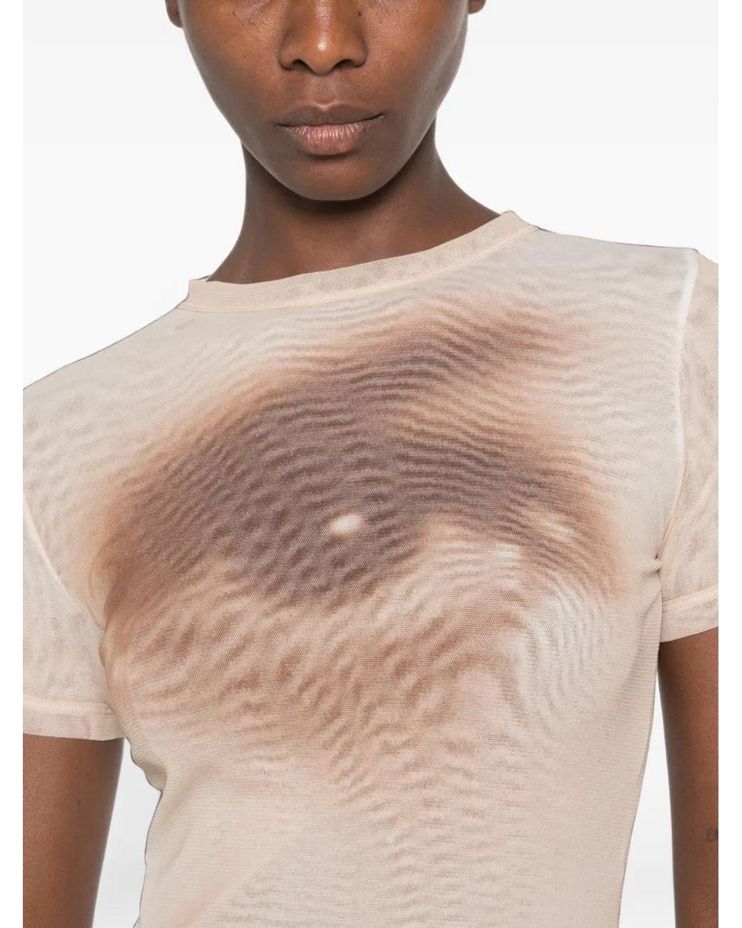 Jean Paul Gaultier White Short-Sleeve Crew Neck Mini Dress