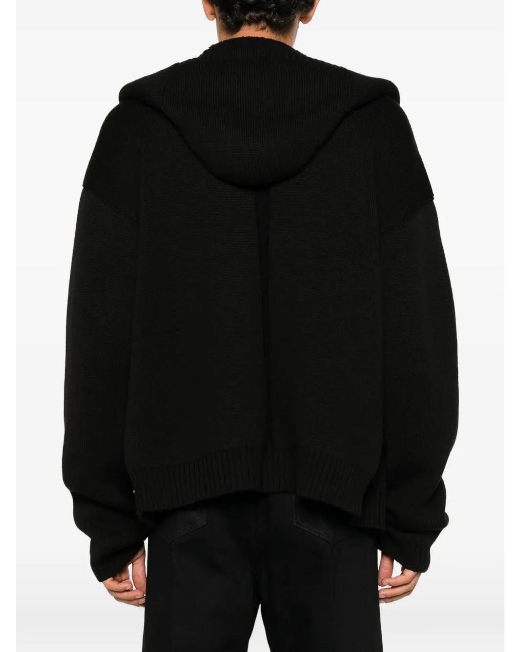 Rick Owens Black Tower Hoodie Robe for men
