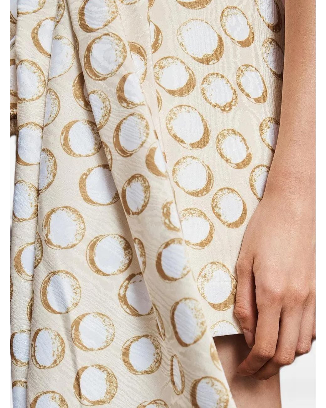 ALÉMAIS Natural Paula Polka-Dot Draped Mini Dress