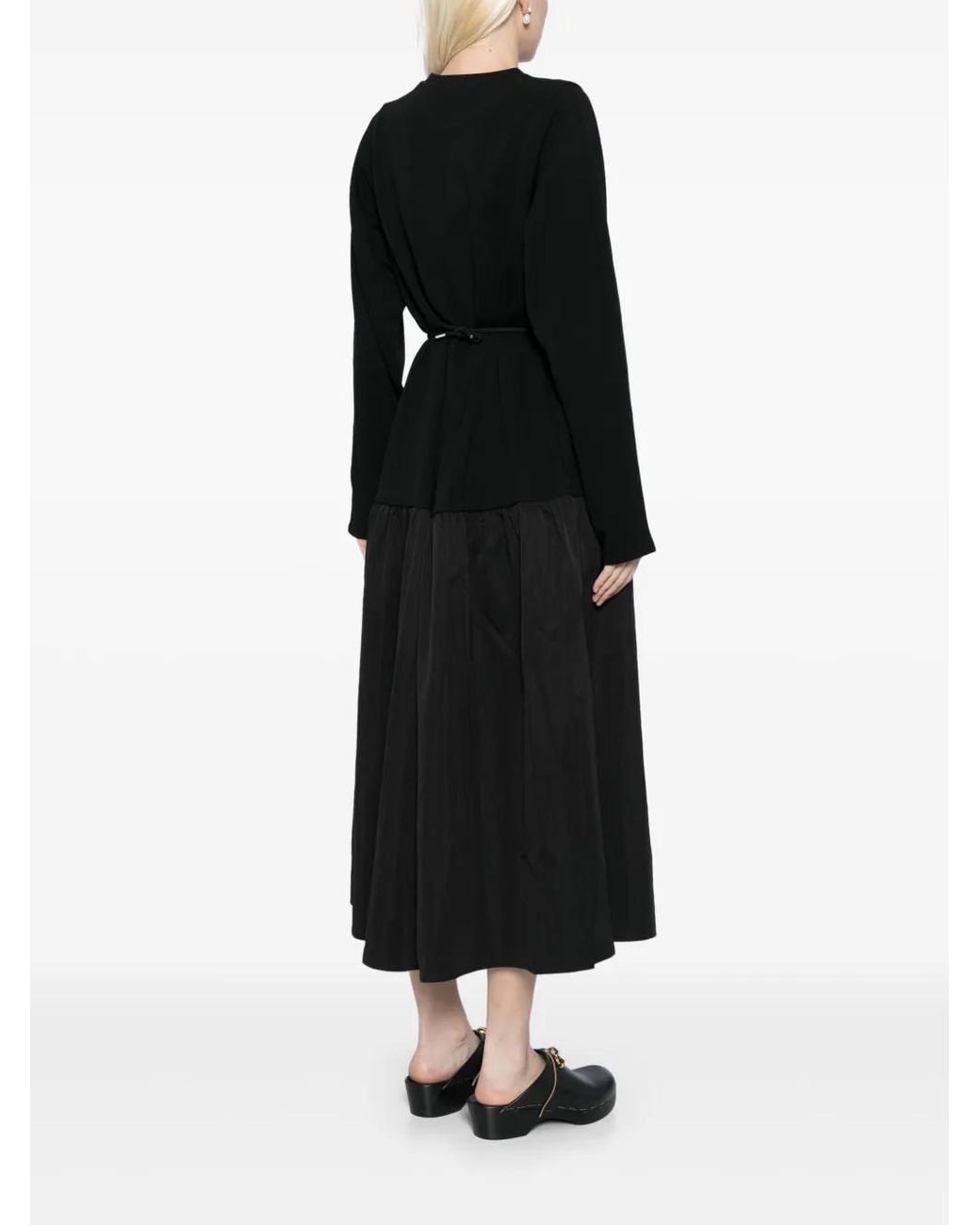 B+ AB Black Two-Tone Midi Dress