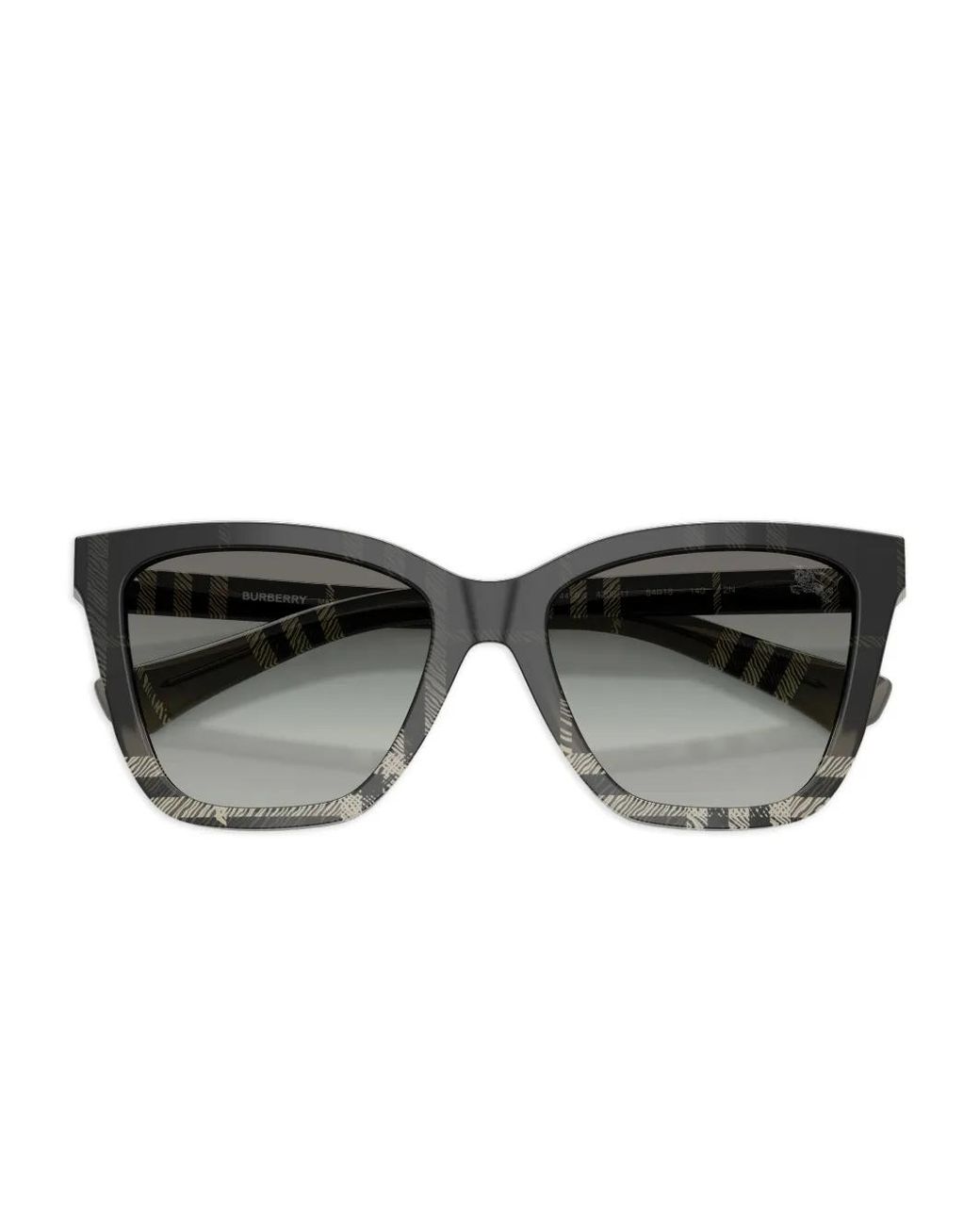 Burberry Gray Check-Pattern Cat-Eye Sunglasses