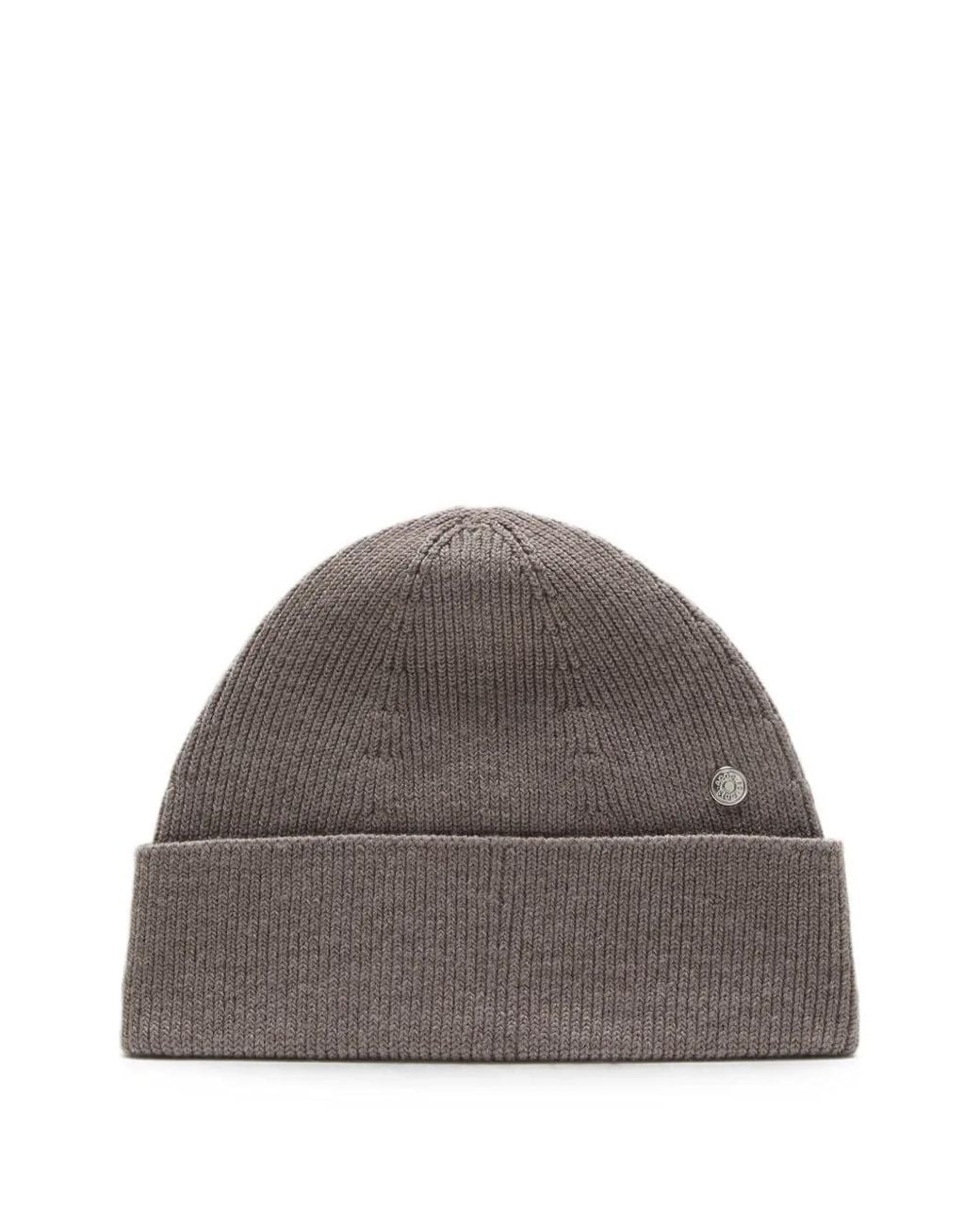 Acne Gray Wool Beanie With Rivet