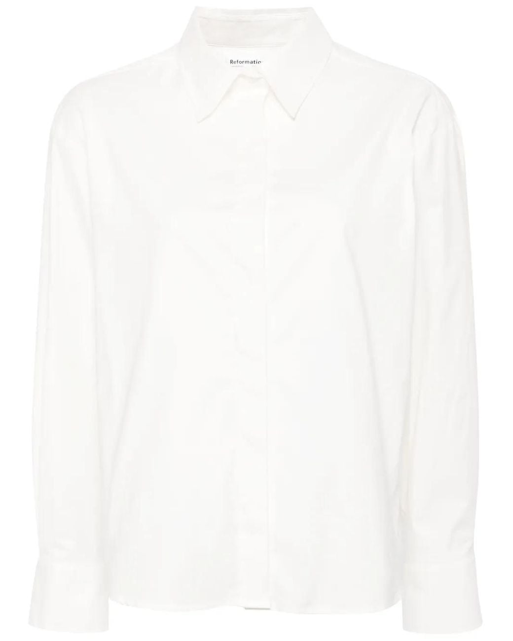 Reformation White Andy Organic-Cotton Shirt