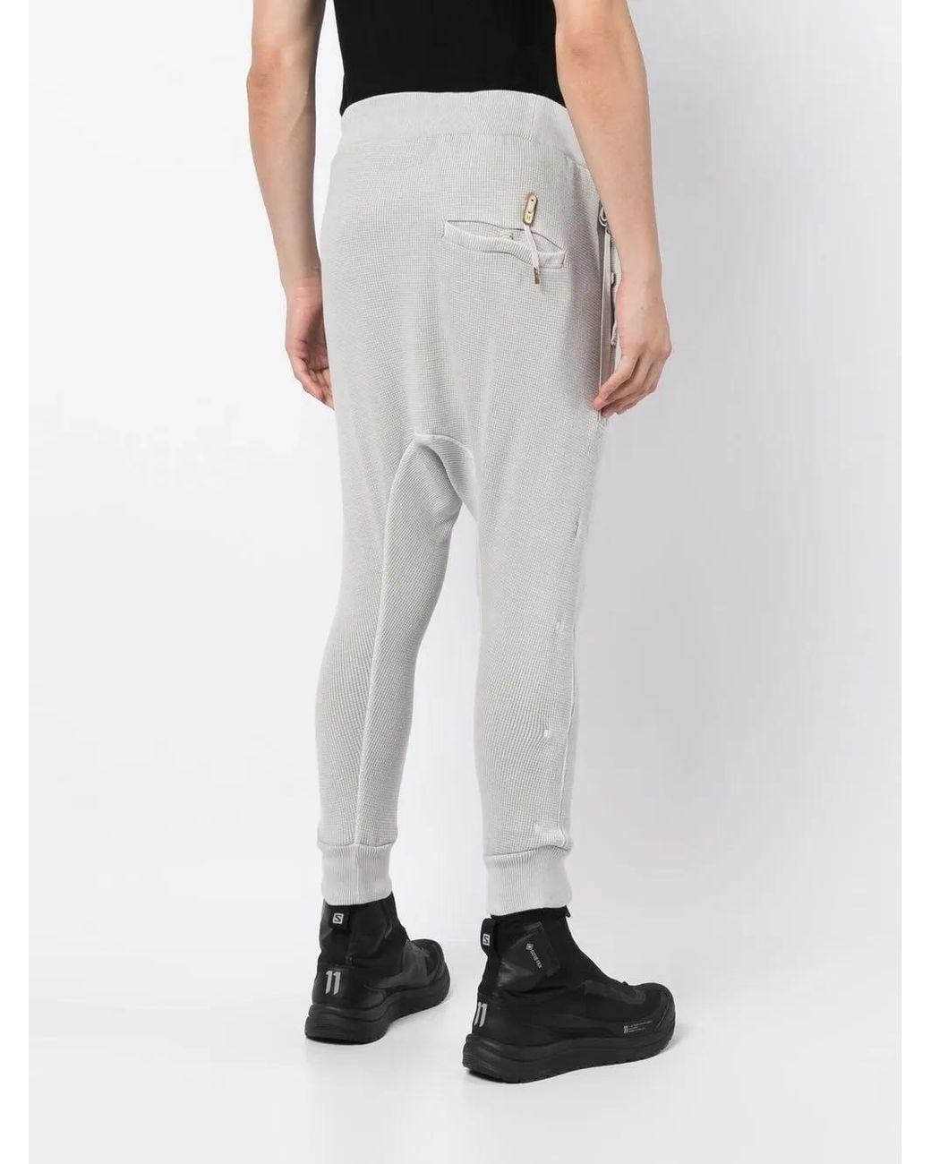 Boris Bidjan Saberi White Crop-Crotch Detail Track Pants for men