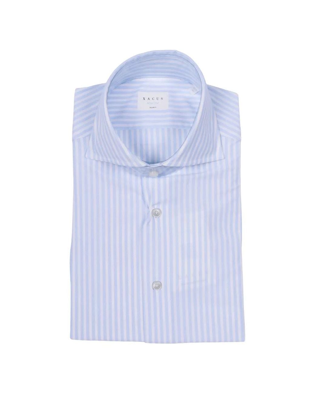 Xacus Blue Active Button-Down Striped Shirt for men