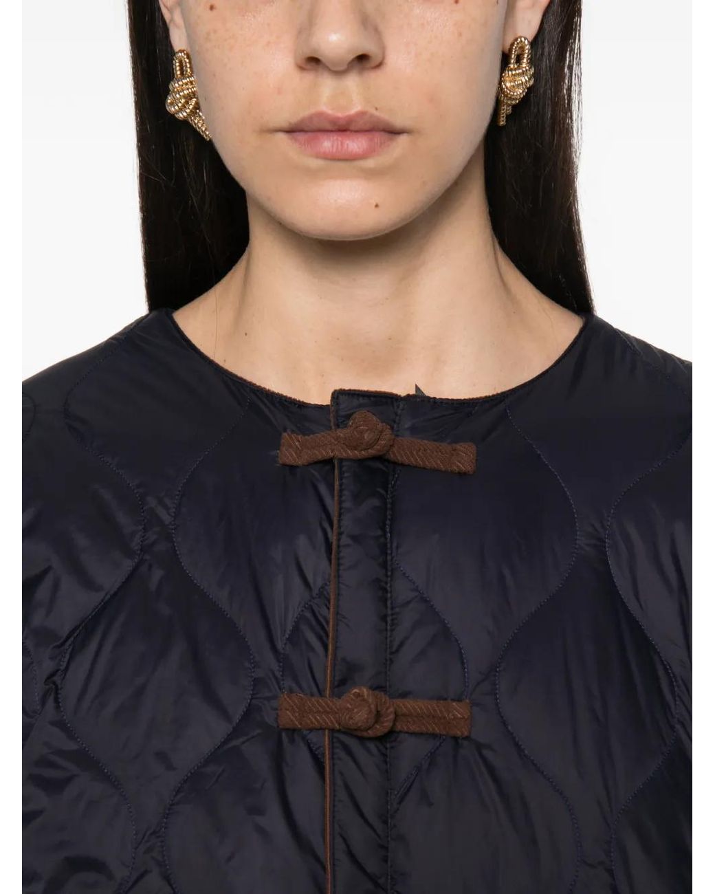 Taion Blue Quilted Toggle-Fastening Jacket