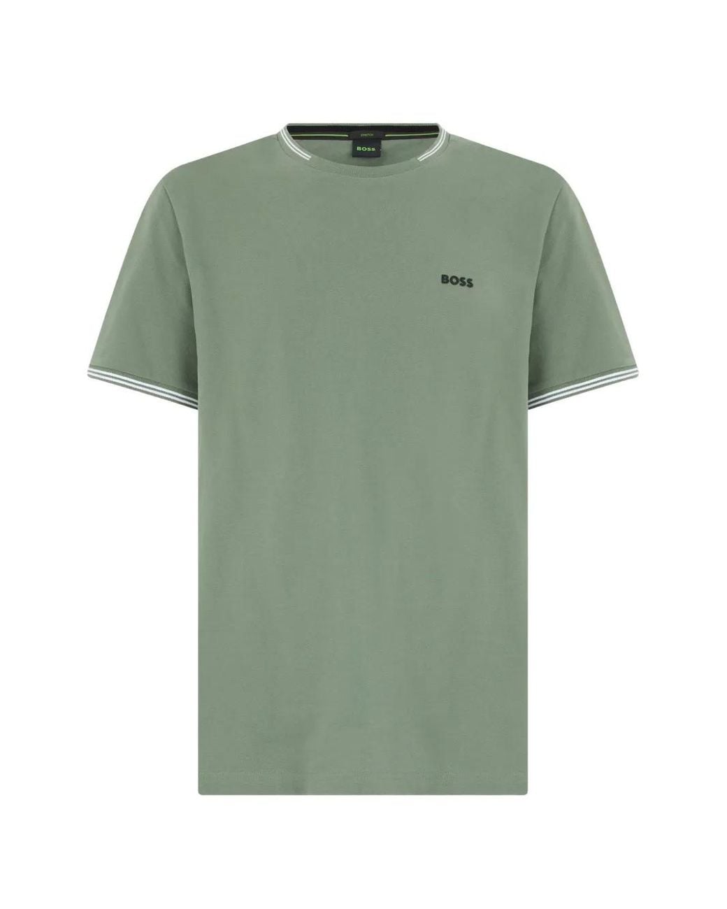 Boss Green Stripe-Trim T-Shirt for men