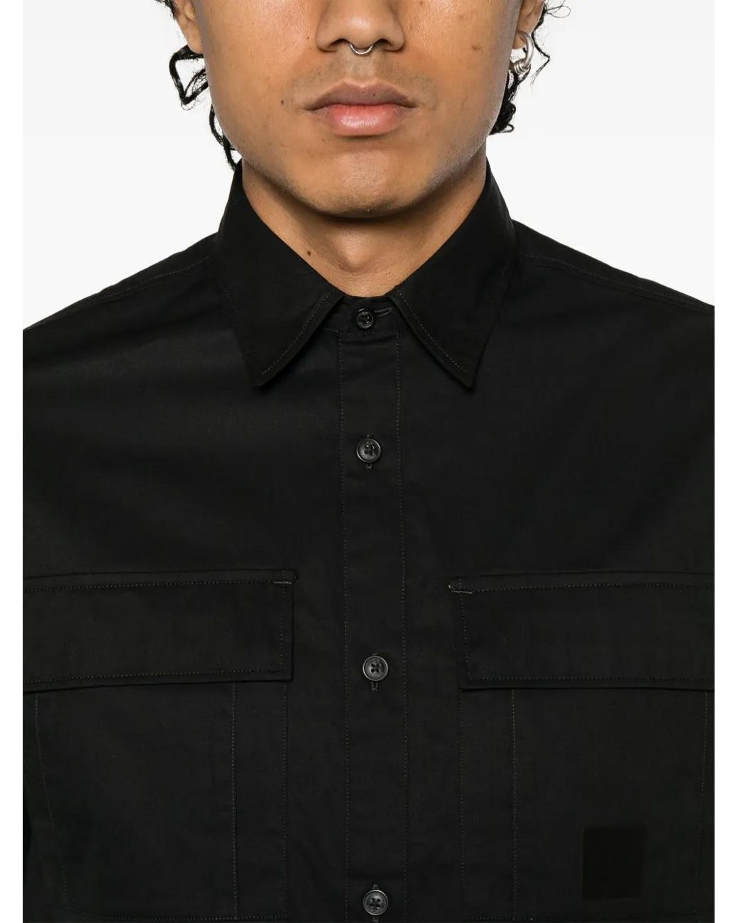 C P Company Black Gabardine Shirt for men