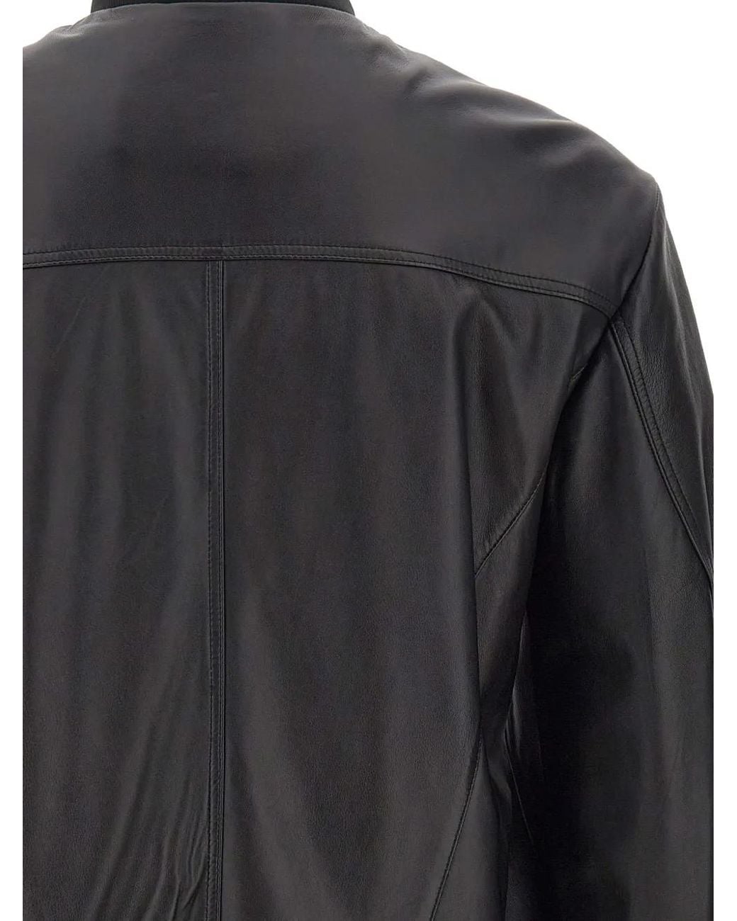 Peuterey Black Nappa-Leather Biker Jacket for men
