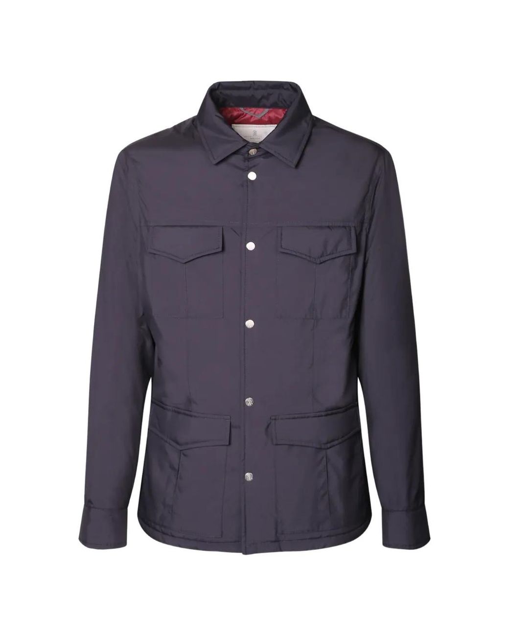 Brunello Cucinelli Blue Flap-Pocket Jacket for men