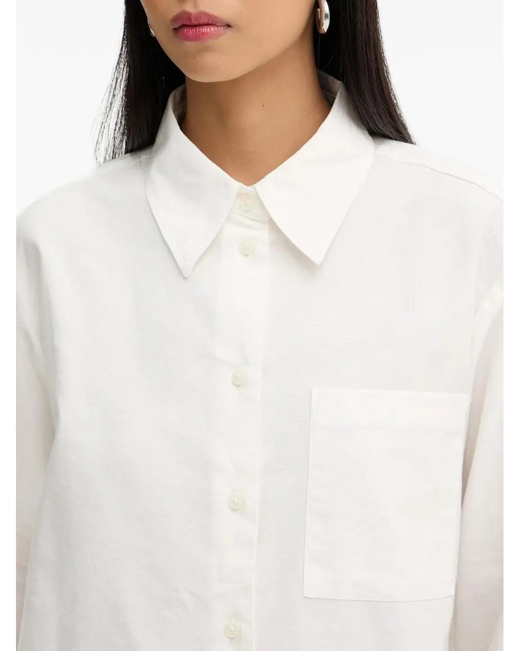 Marc O' Polo White Cropped Cotton Shirt