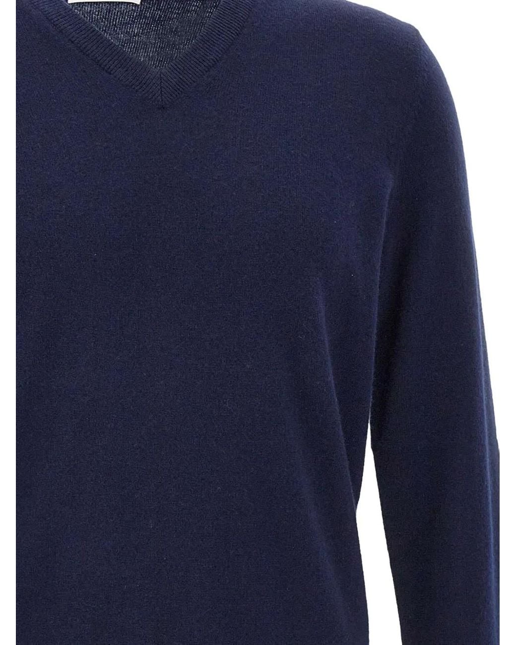 Kangra Blue V-Neck Ribbed Sweater for men