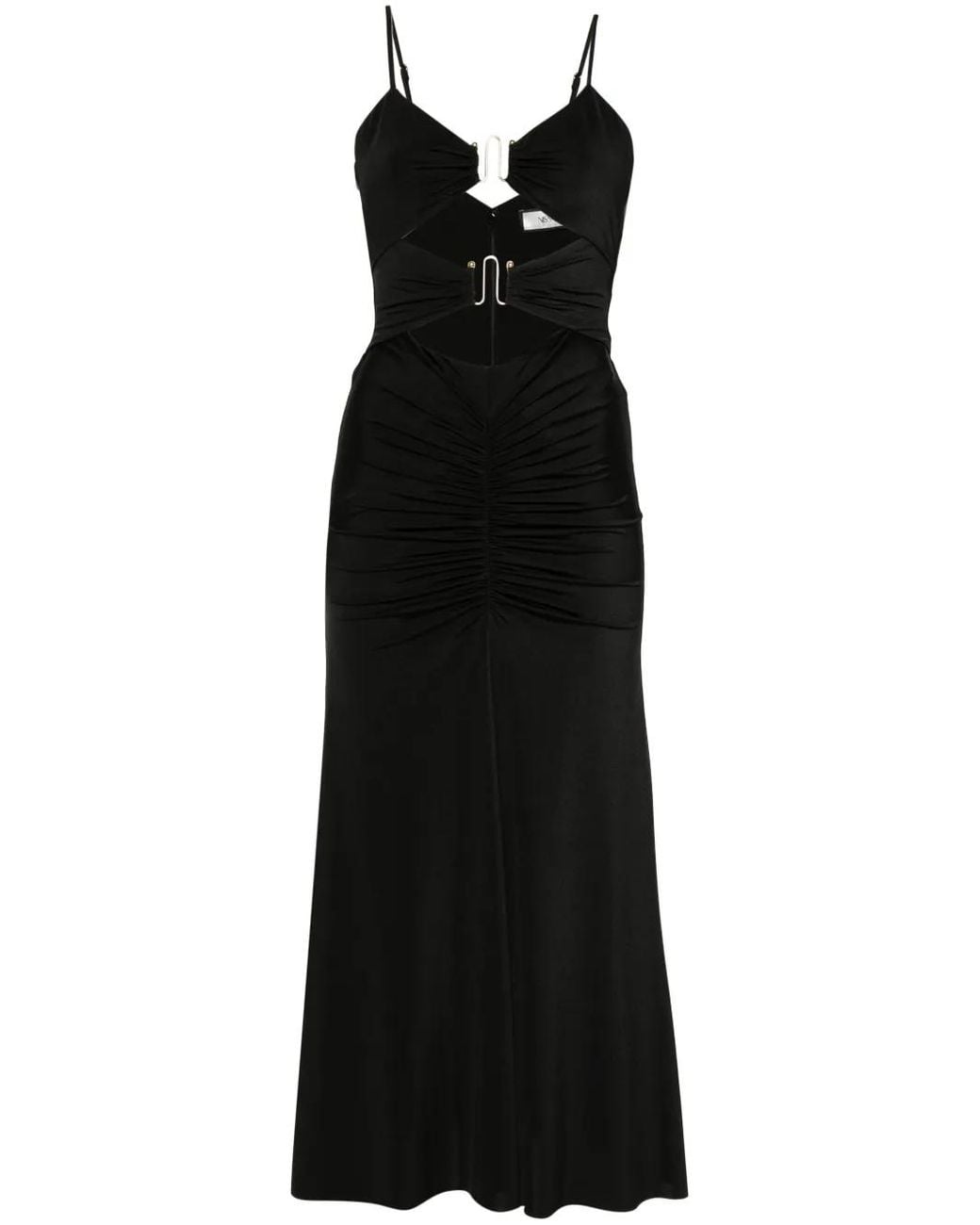 Nissa Black Cut-Out Midi Dress