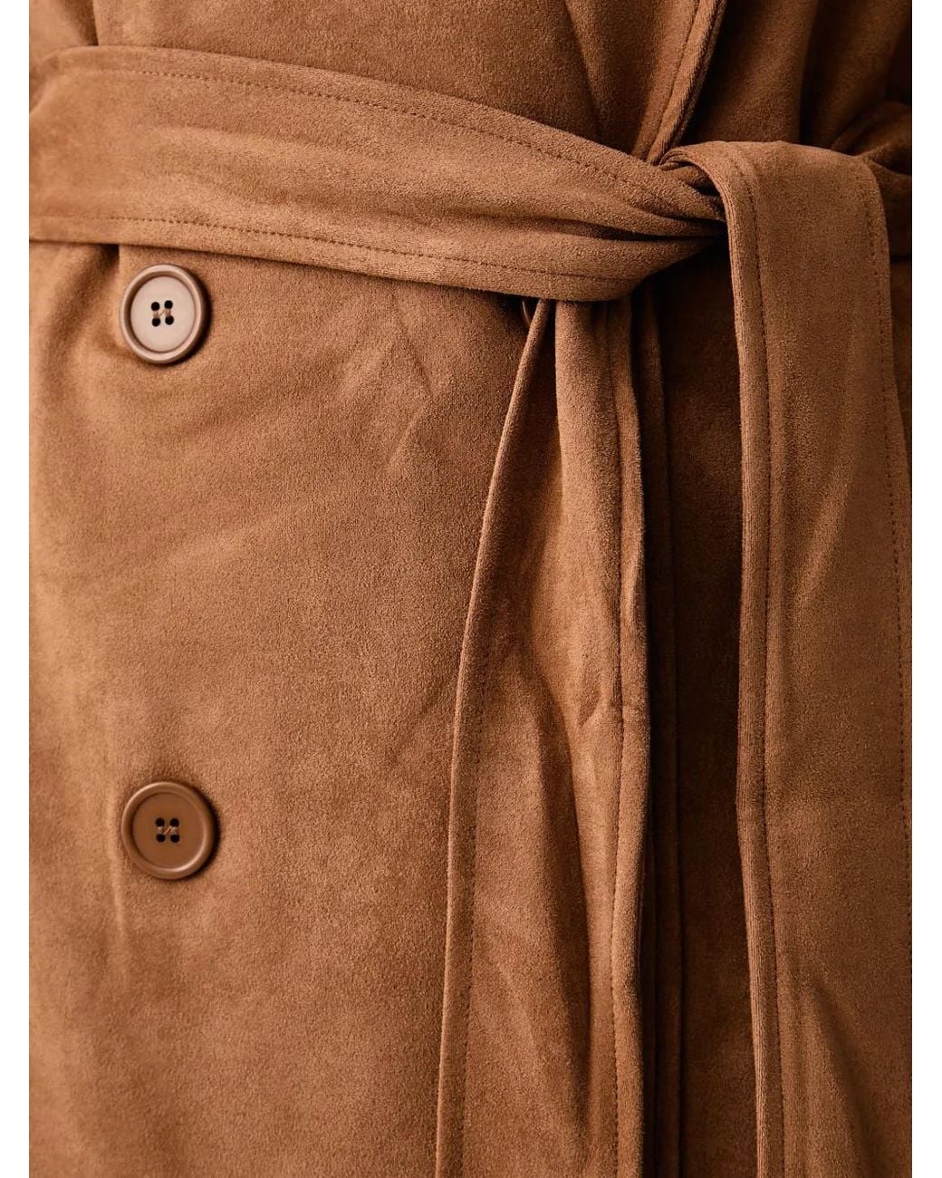Bardot Brown Double-Breasted Belted Coat