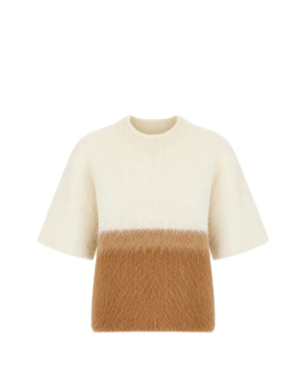 Antonelli White Colour-Block Short-Sleeve Sweater