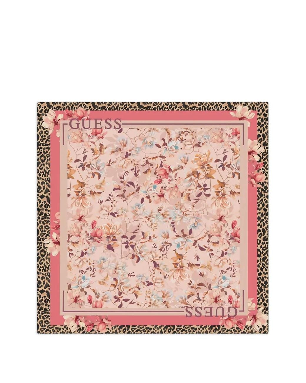 Guess Pink Bianca Floral-Print Scarf