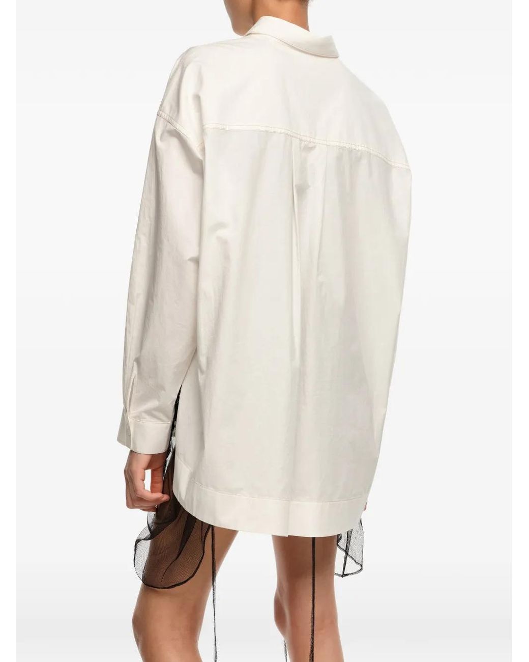 Bimba Y Lola White Ivory Cotton Shirt