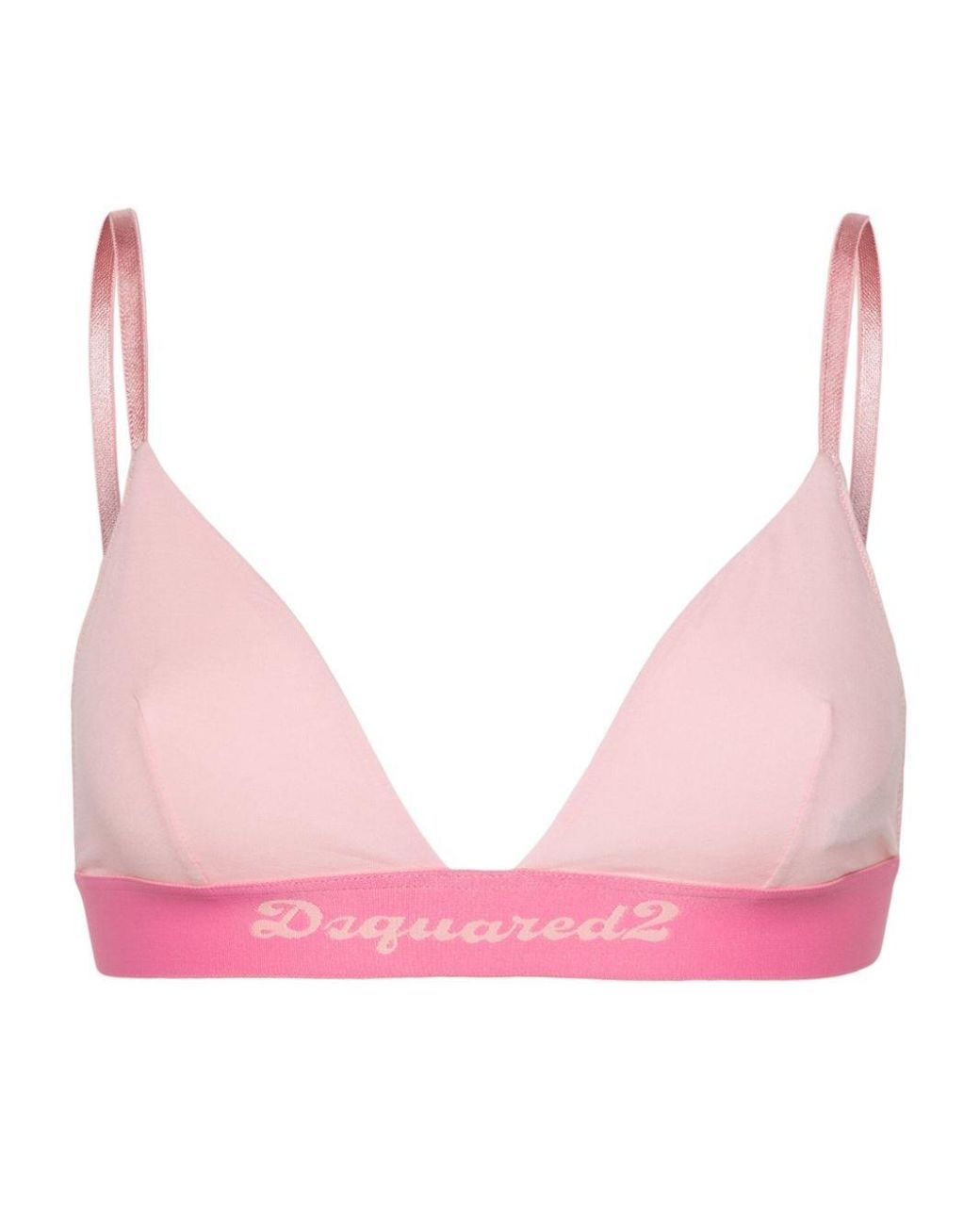 DSquared² Logo-underband Stretch-cotton Bra in Pink