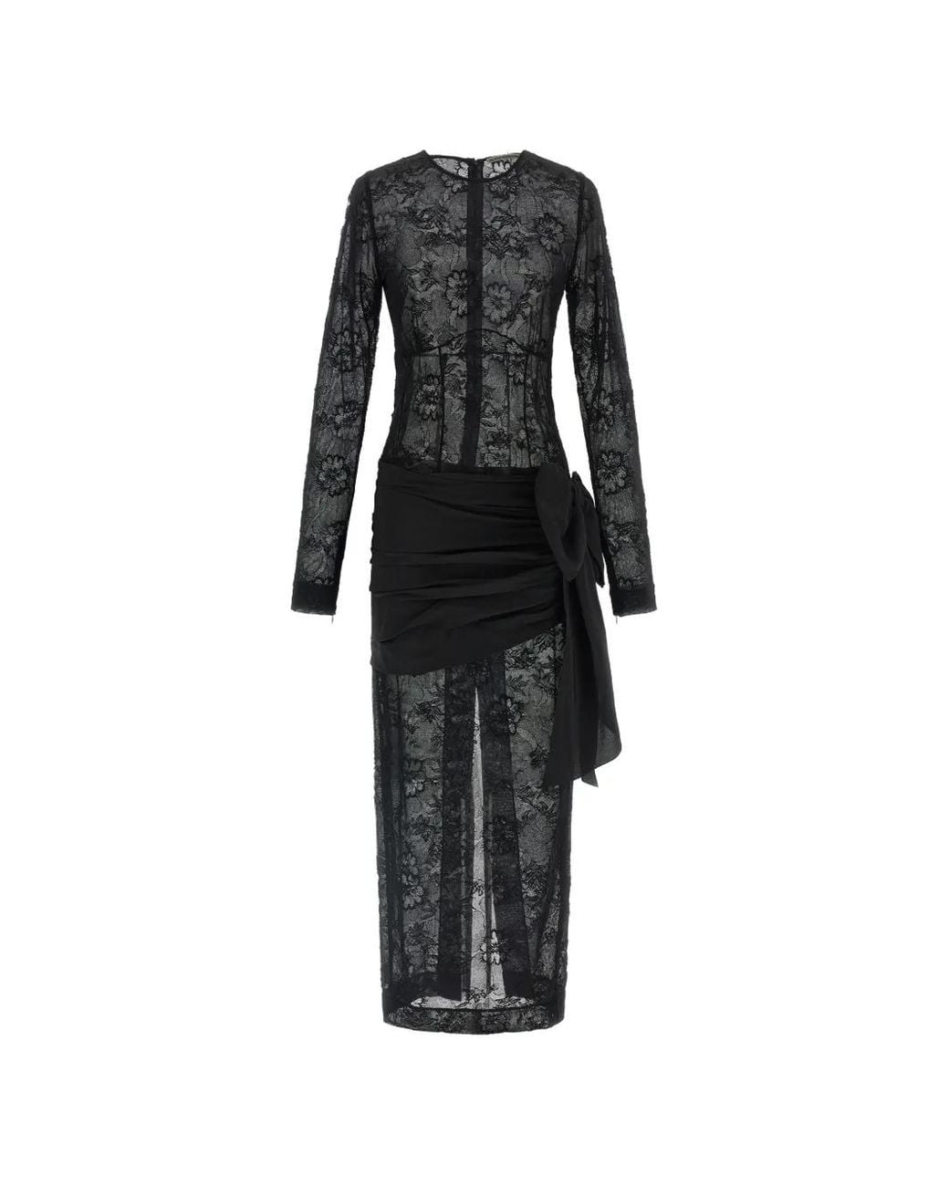 Alessandra Rich Black Lace Bow Dress