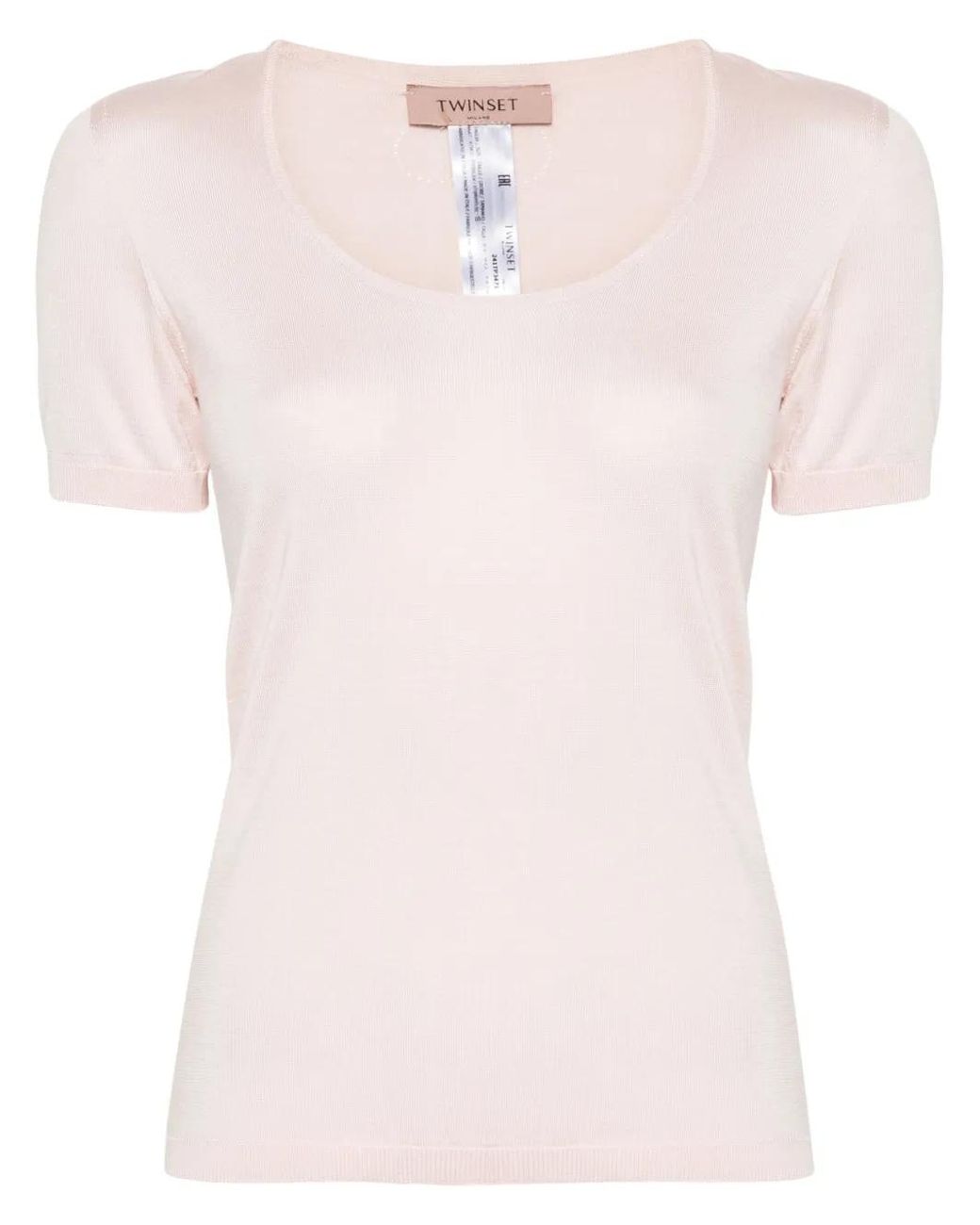 Twinset Pink Knitted Silk Top