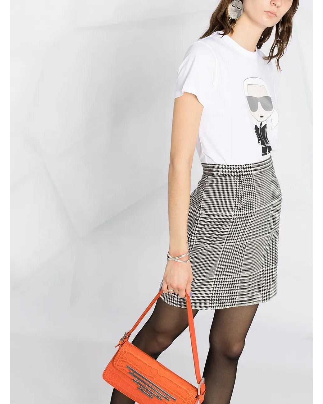 Karl Lagerfeld White Ikonik Graphic-print T-shirt