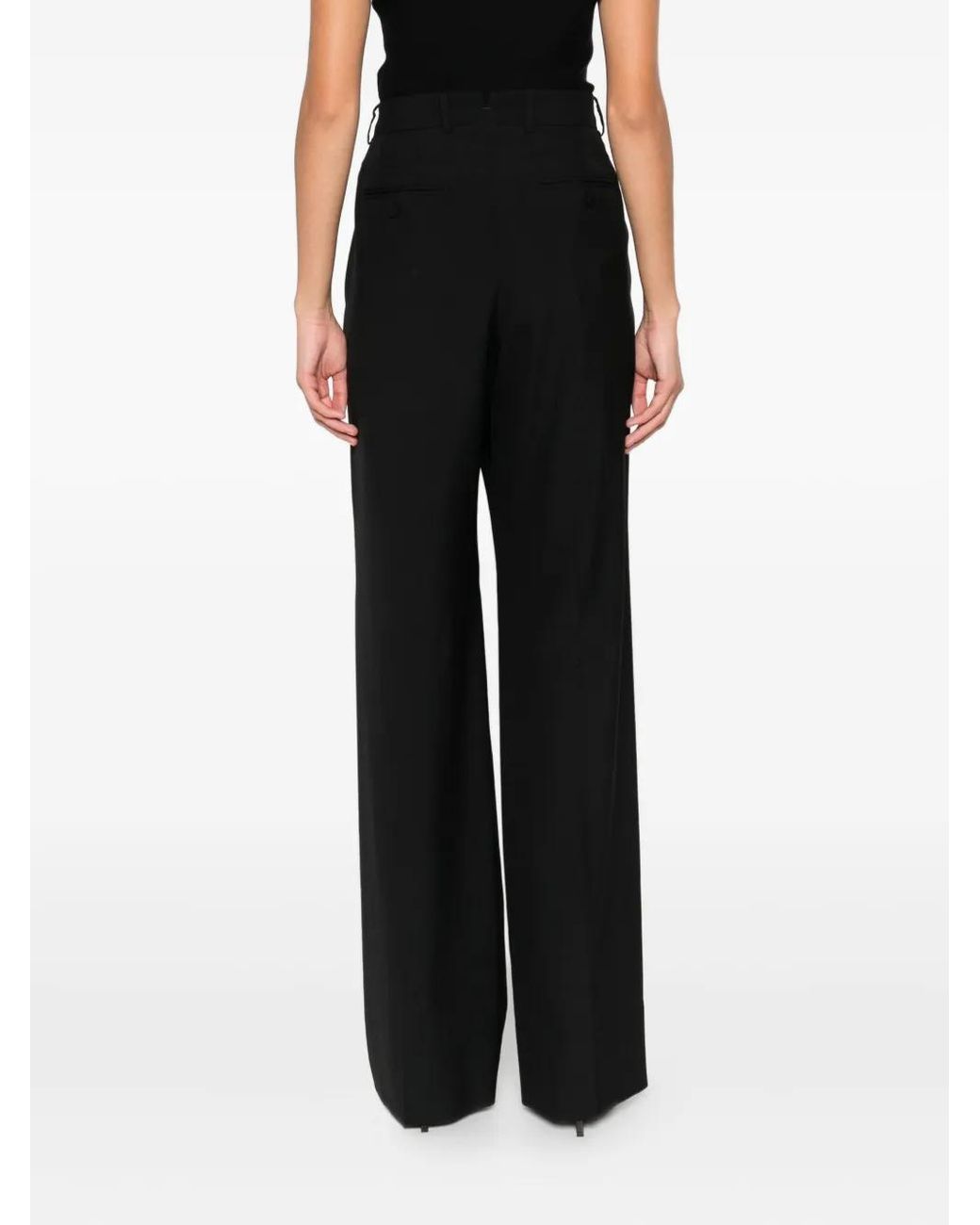 Tom Ford Broeken ,Zwart ,Zwarte Geplooide Voorkant Haak-En-Oog Broek in het Black