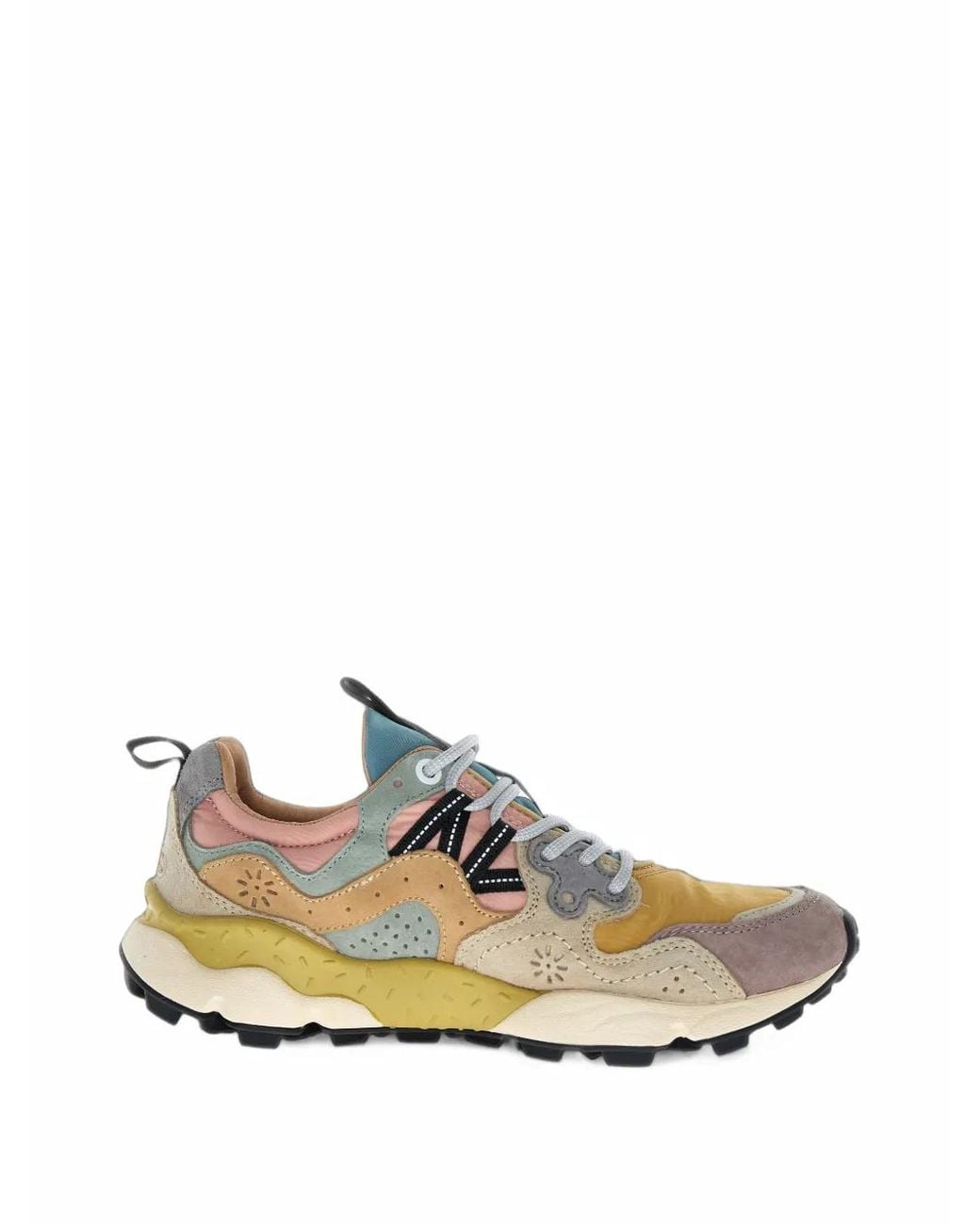 Flower Mountain White Suede-Panelled Sneakers