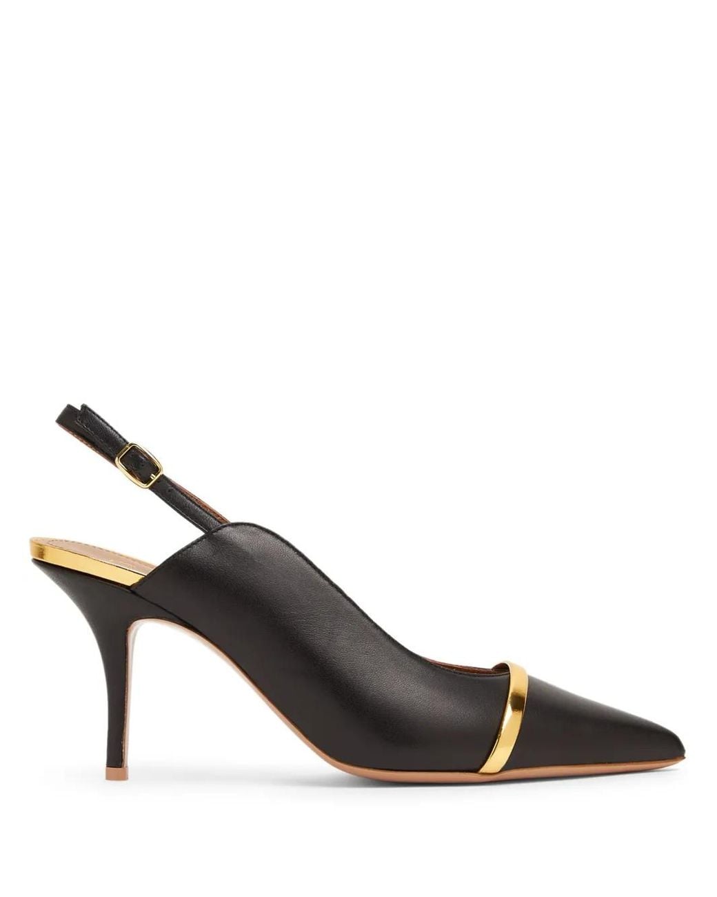 Malone Souliers Metallic Marion 70 Leather Slingback Pumps