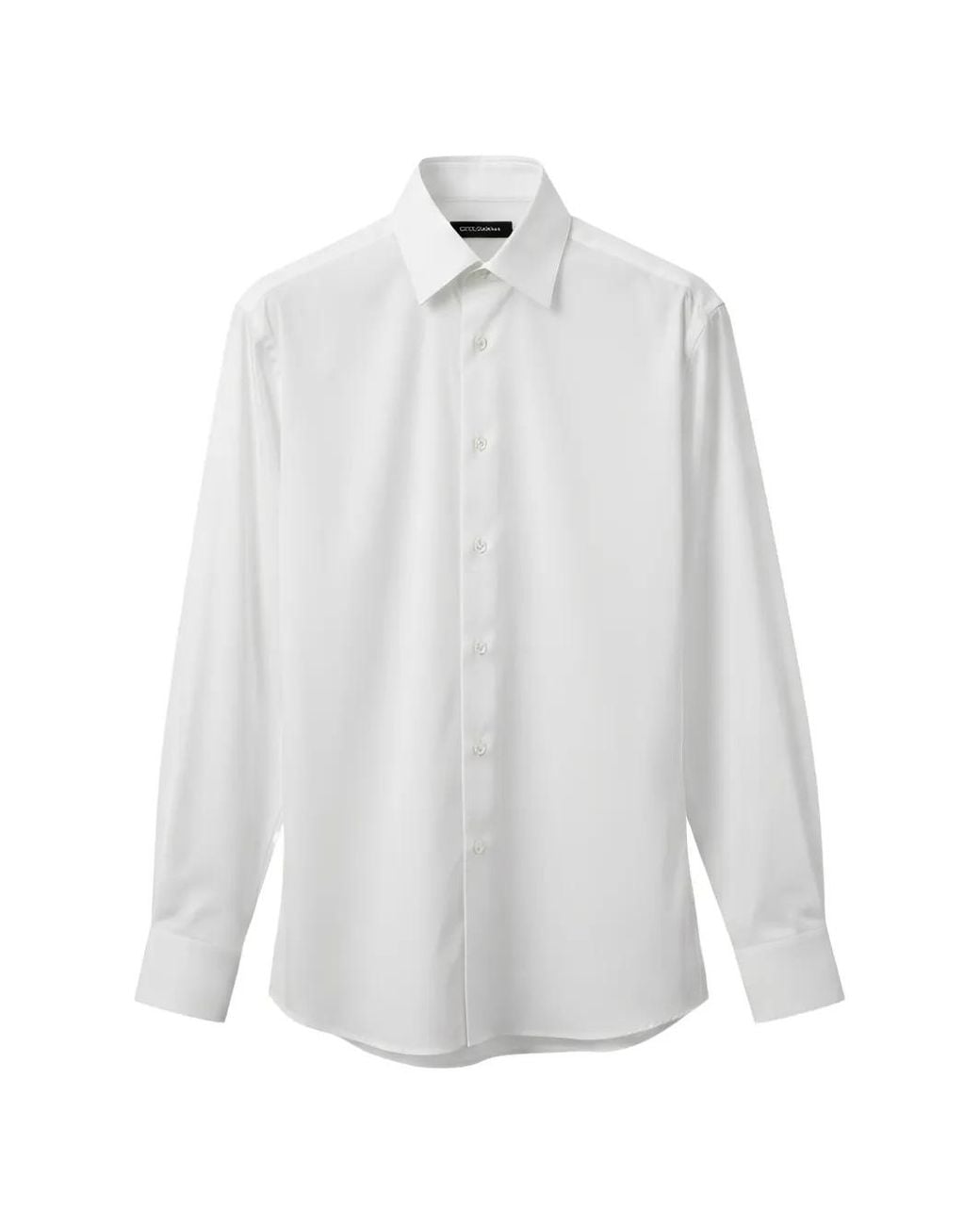 Dolce & Gabbana White Poplin Button-Up Shirt