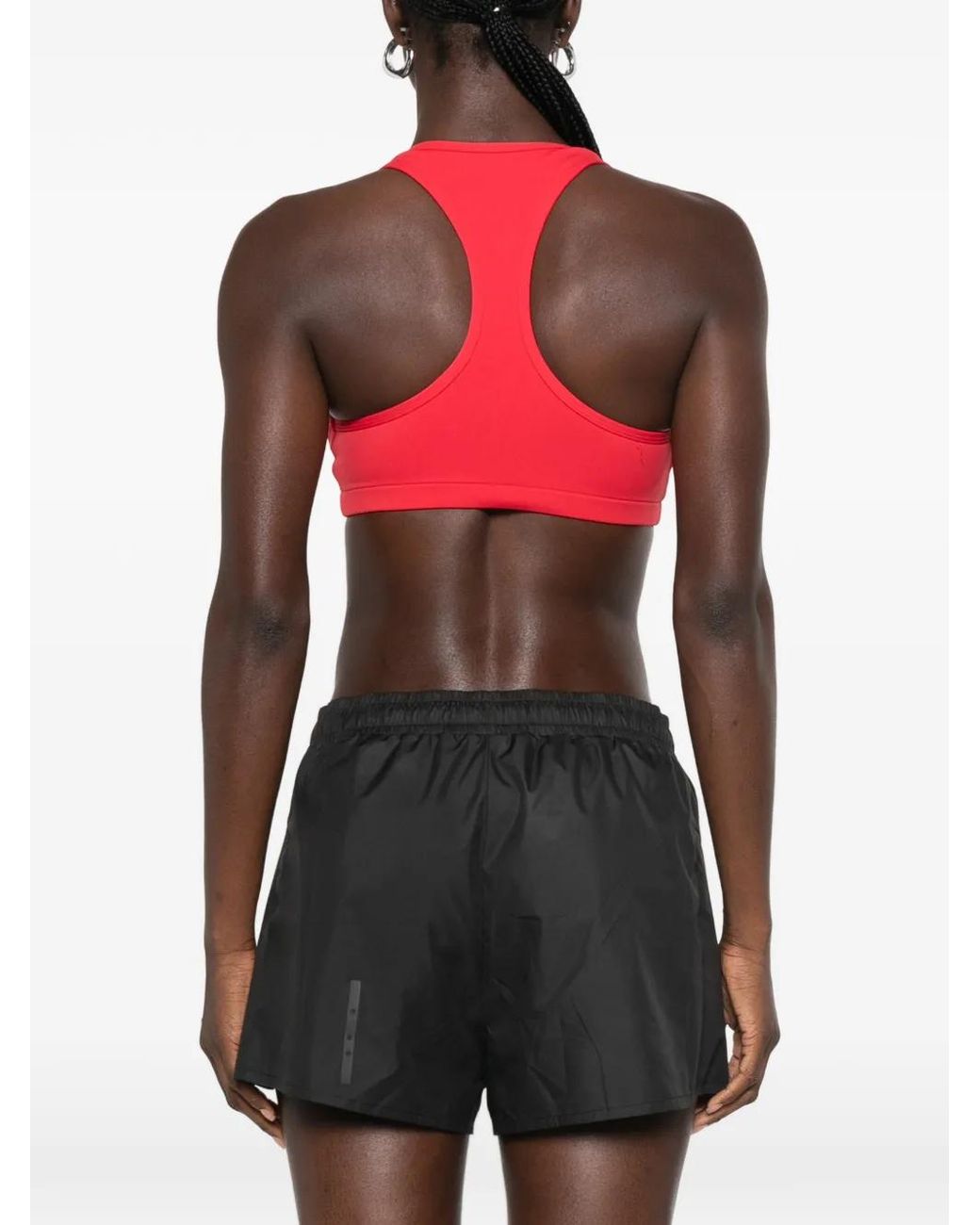 Sporty & Rich Red Logo-Print Racerback Sports Bra