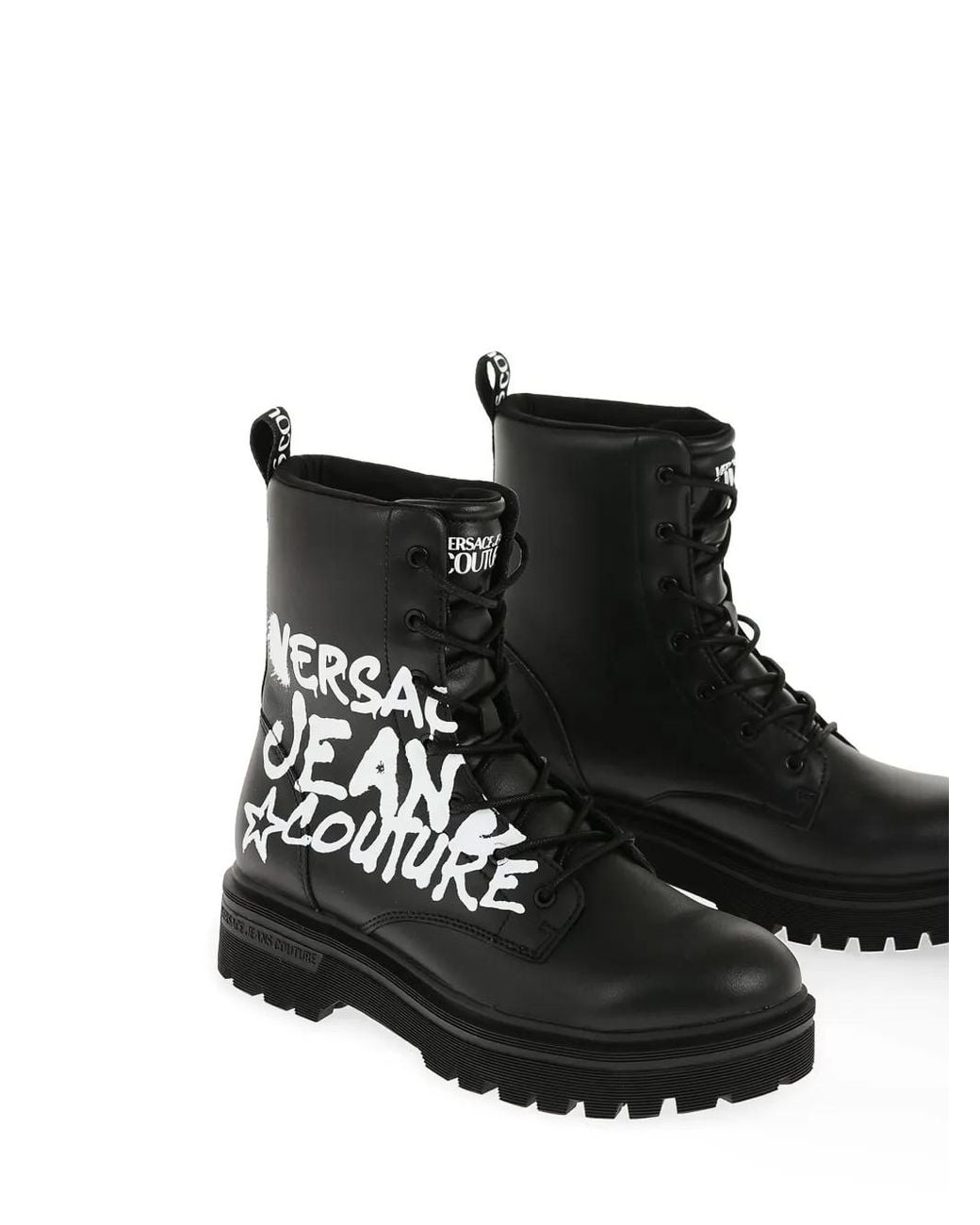 Versace Black Syrius Combat Boots for men