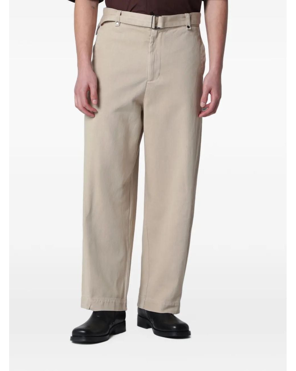 Entire studios Natural Gully Belted Cotton Trousers for men