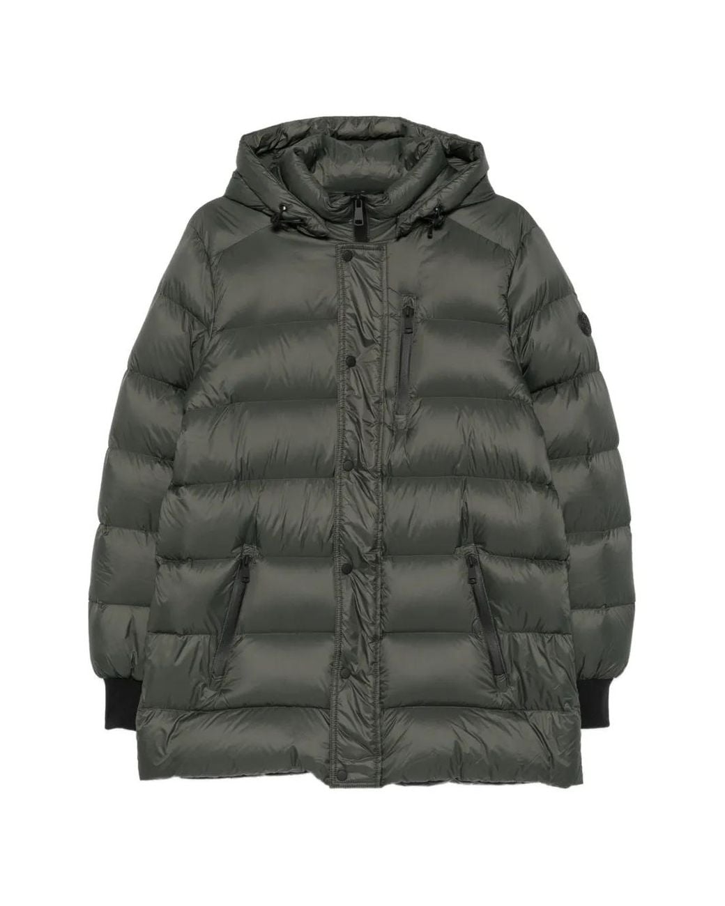SERGIO MORETTI FIRENZE Gray Hooded Padded Coat for men