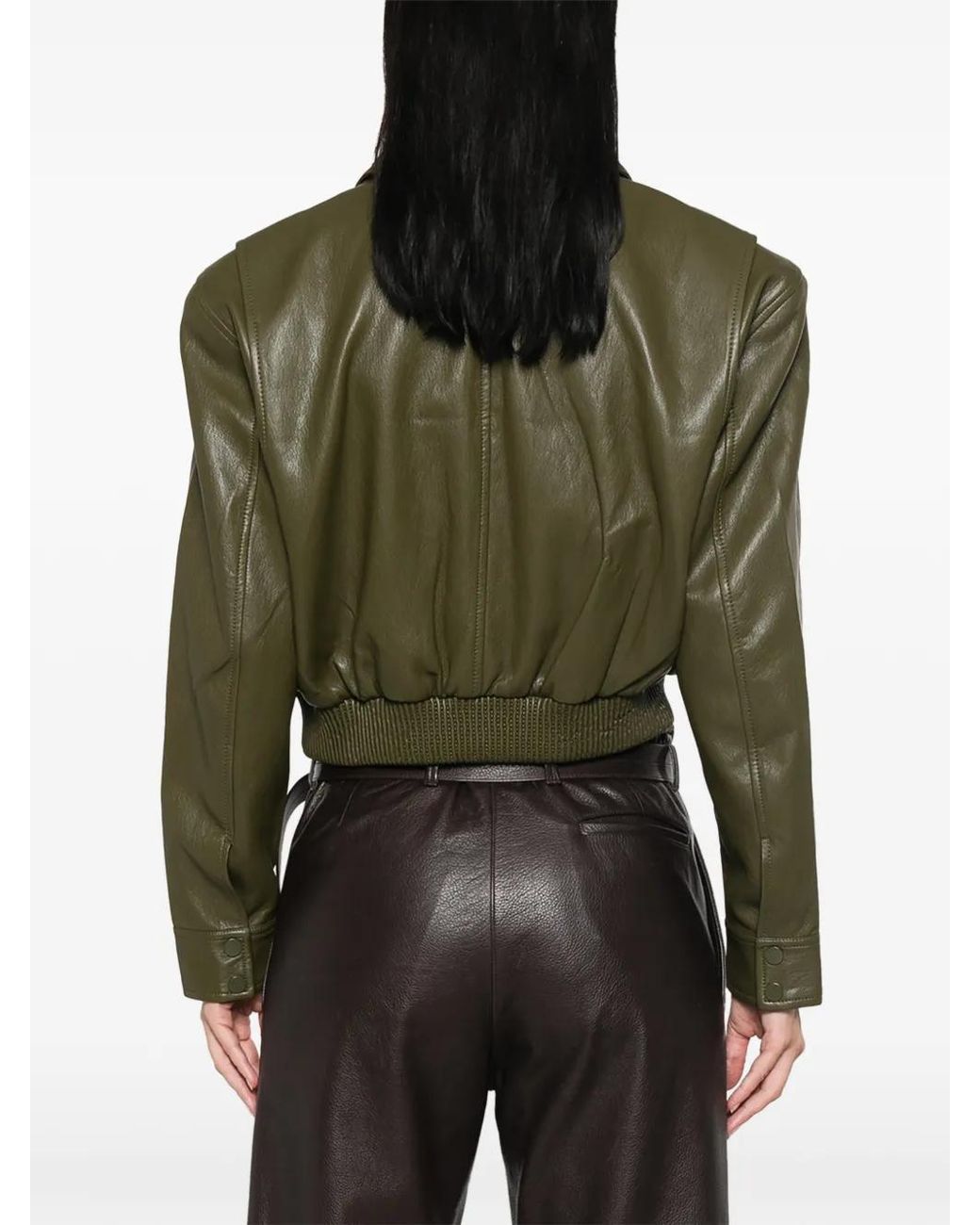 Frankie Shop Green Frankie Shop Army Polyurethane Jacket