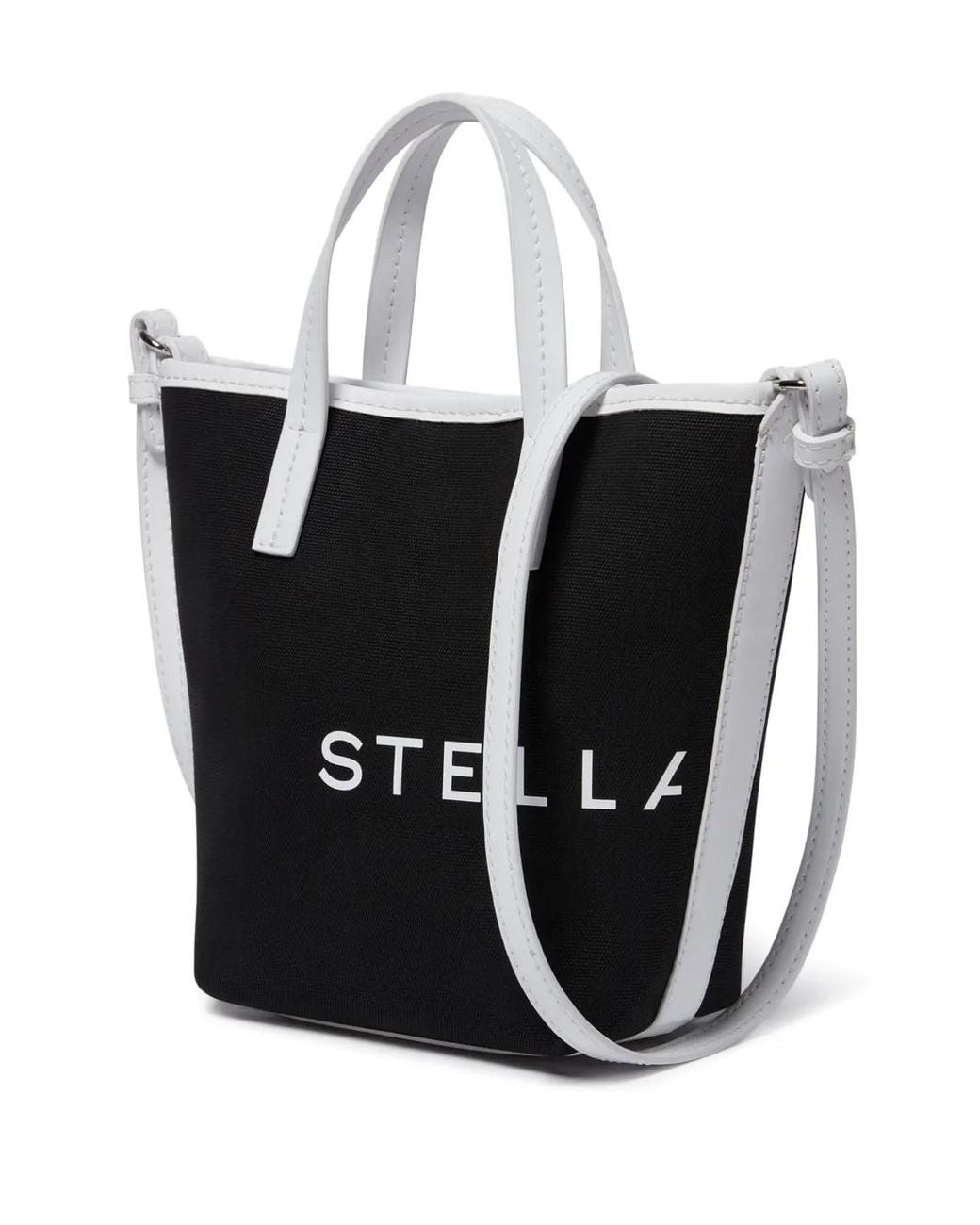 Stella McCartney Black Logo-Print Bucket Bag