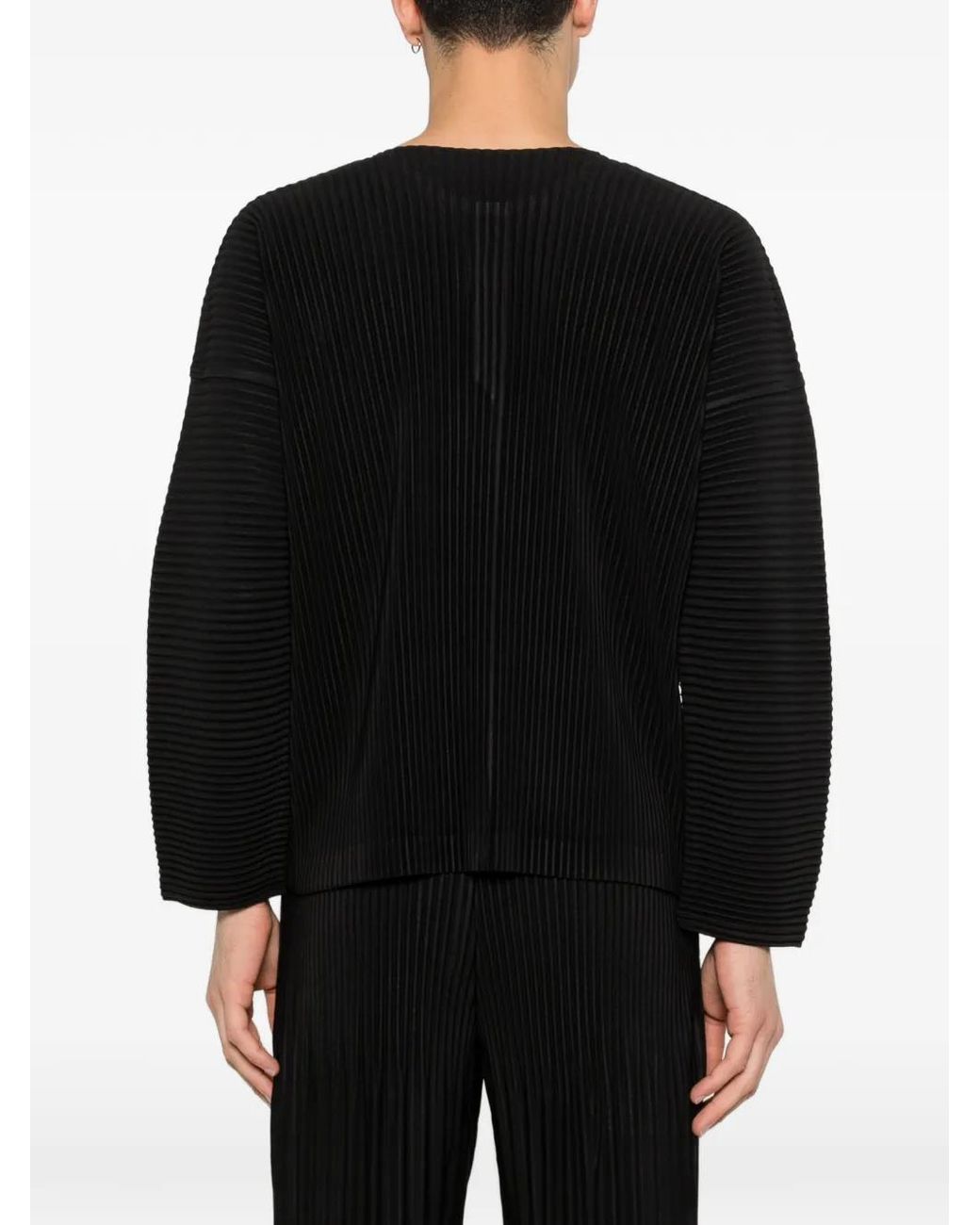 Homme Plissé Issey Miyake Black Mc February Button Pleated T-Shirt for men