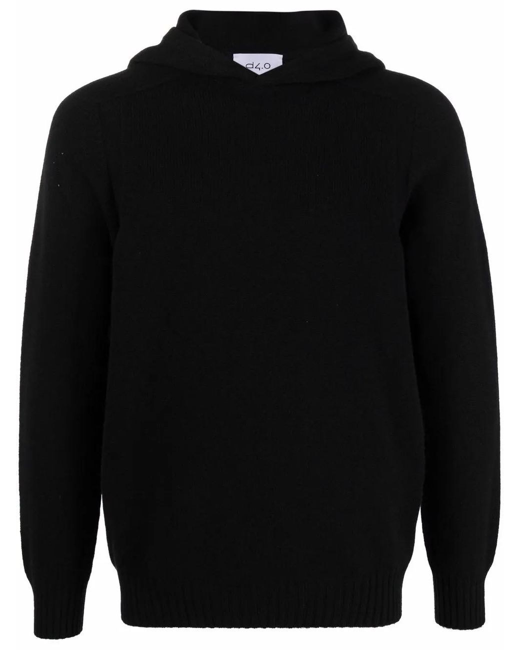 D4.0 Black Wool Hoodie for men