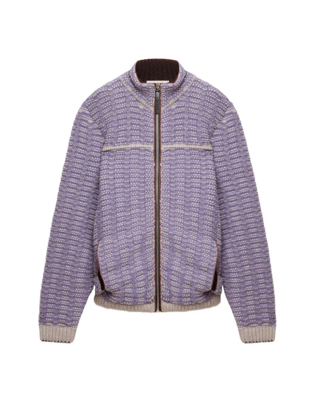 Marni Purple Cotton-Wool Knit Jacket for men