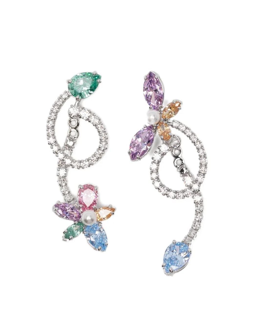 Swarovski White X Ariana Grande Asymmetrical Crystal Earrings