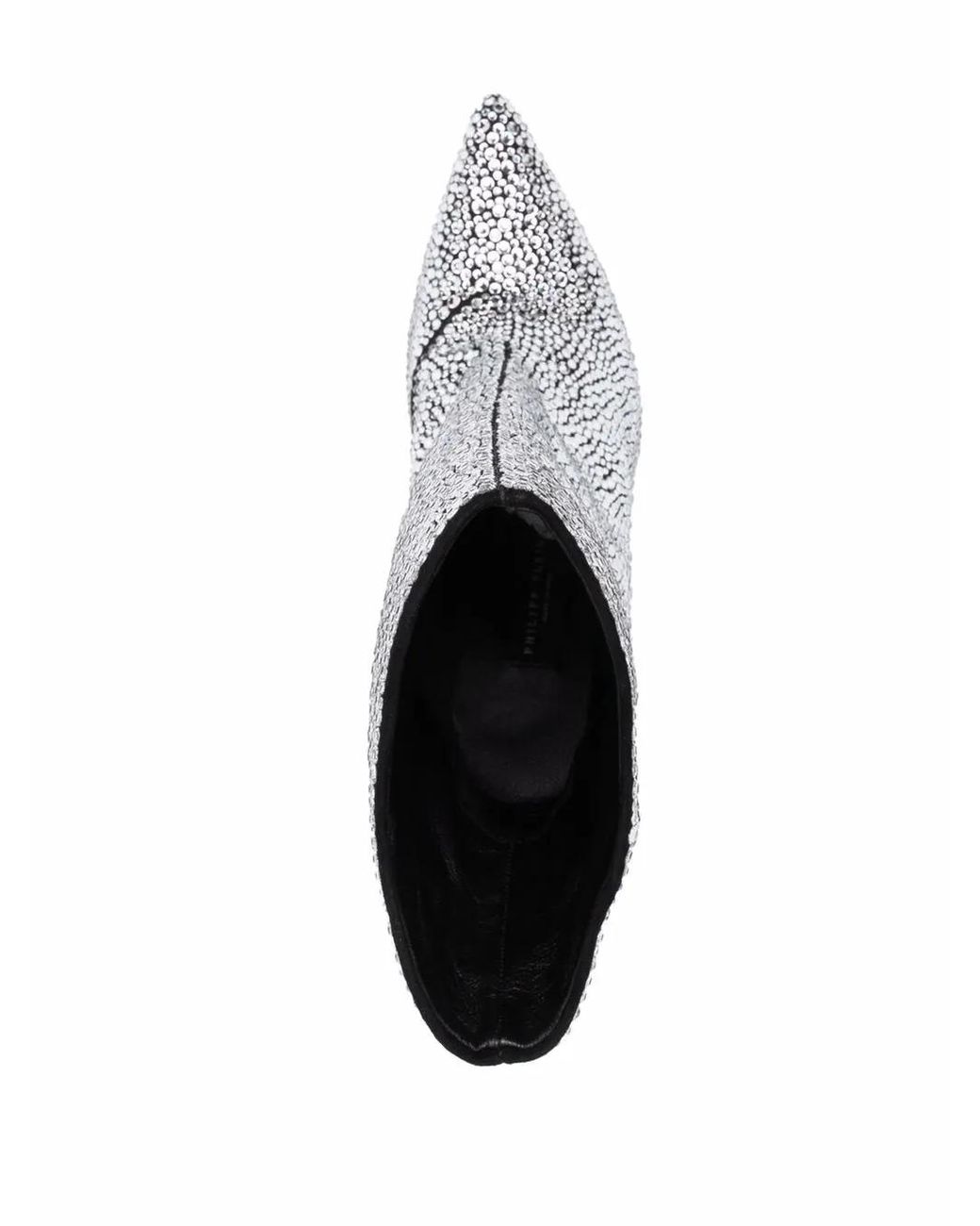 Philipp Plein White Crystal-Embellished Ankle Boots